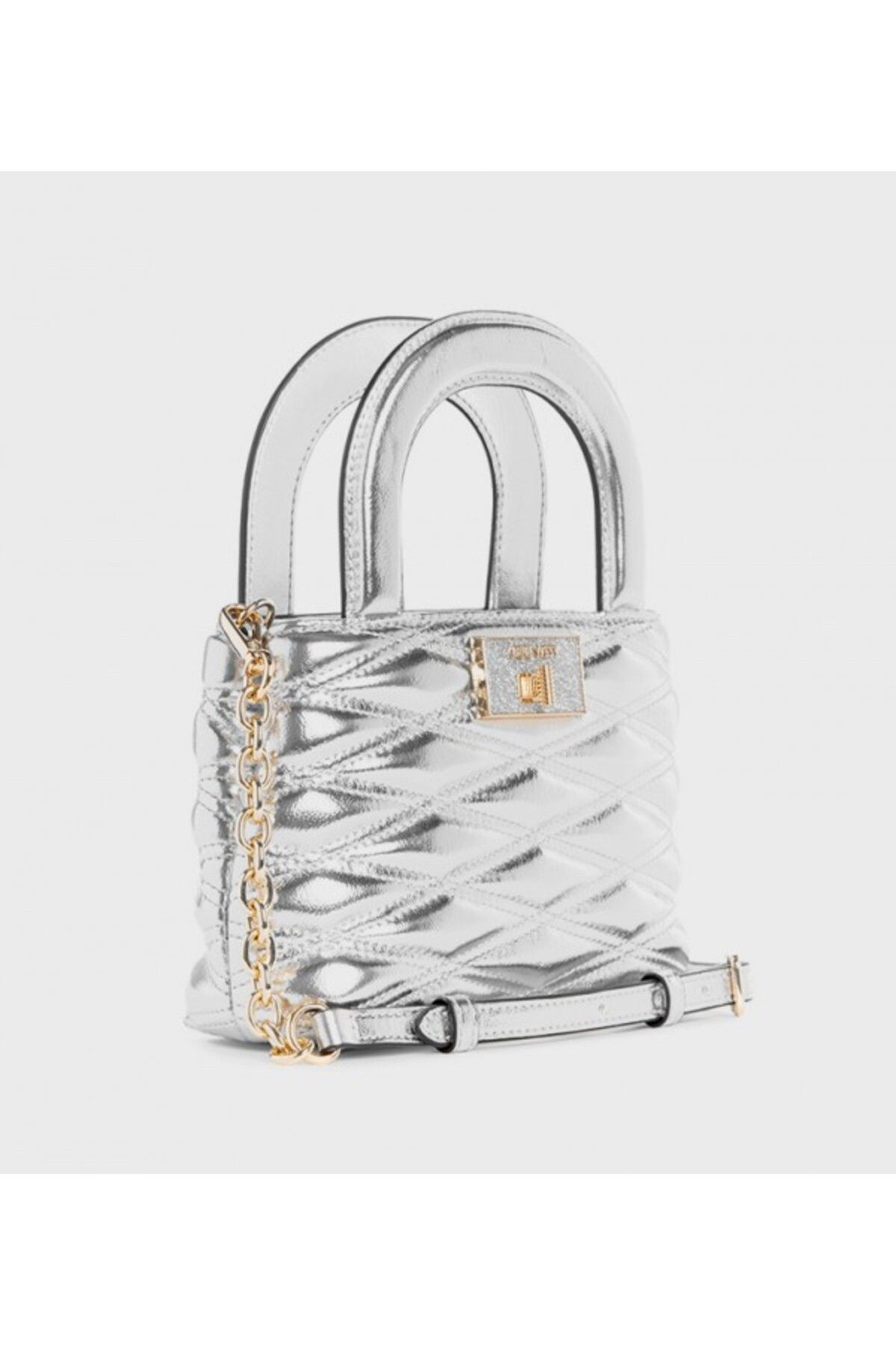 Nine West-Women's Silver Aviva Mini Satchel Bag Bag 2