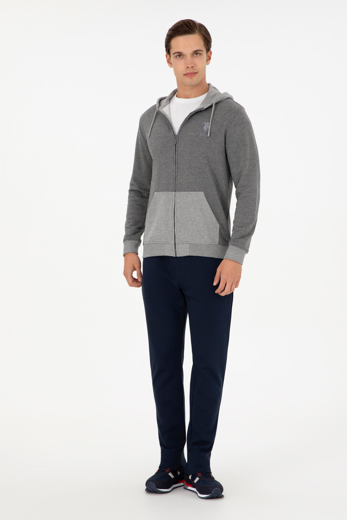 U.S. Polo Assn.  Erkek Antrasit Melanj Örme Hırka 50290255-VR081 - Görsel 4