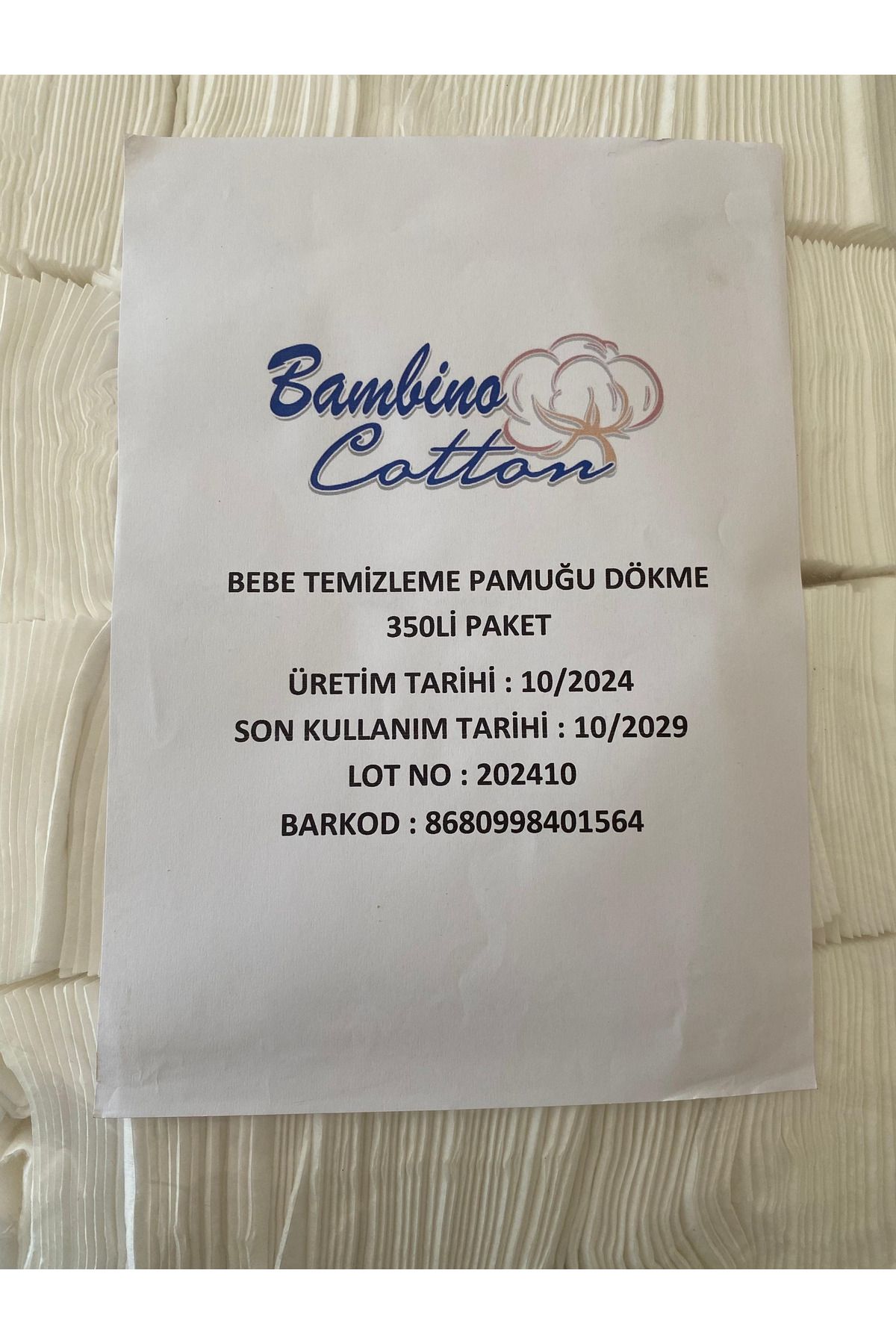 Bambino Cotton Bebek Temizleme Pamuğu Dökme 350'Lİ PAKET