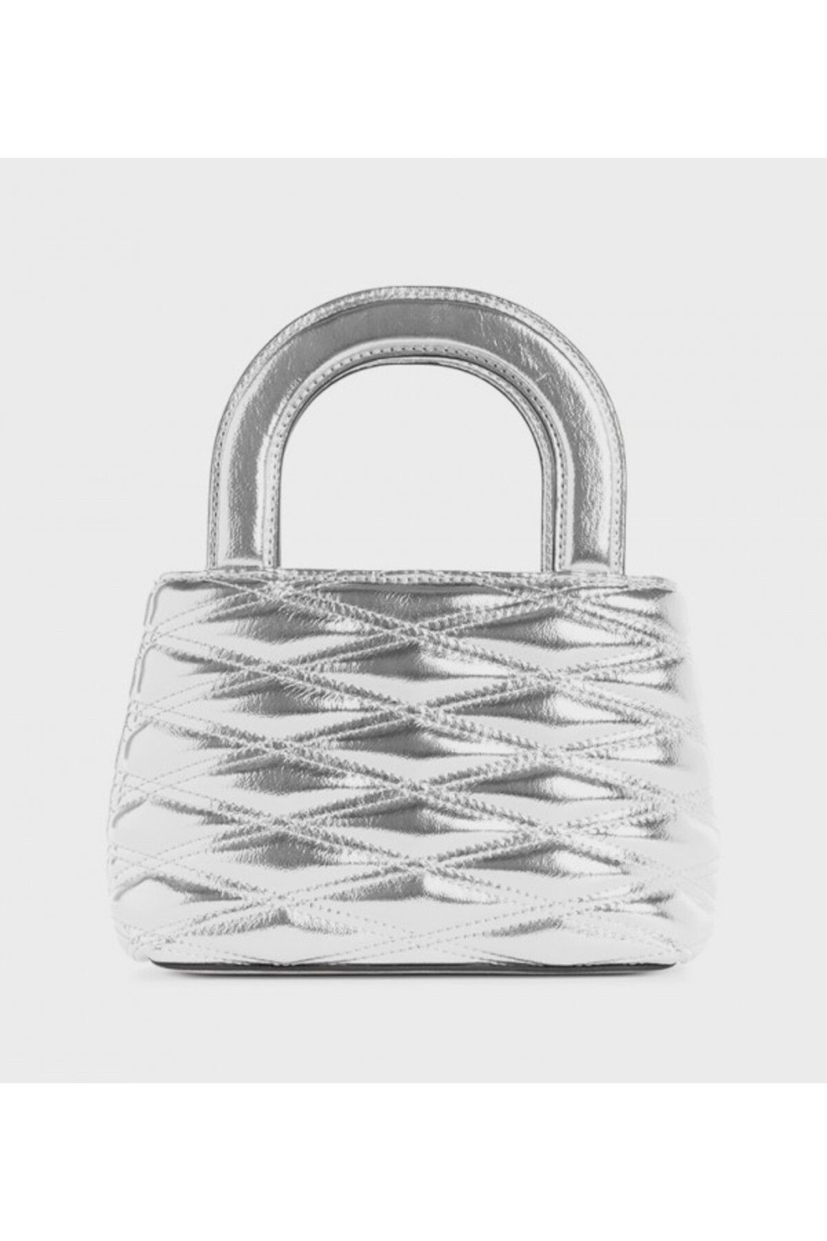 Nine West-Women's Silver Aviva Mini Satchel Bag Bag 4