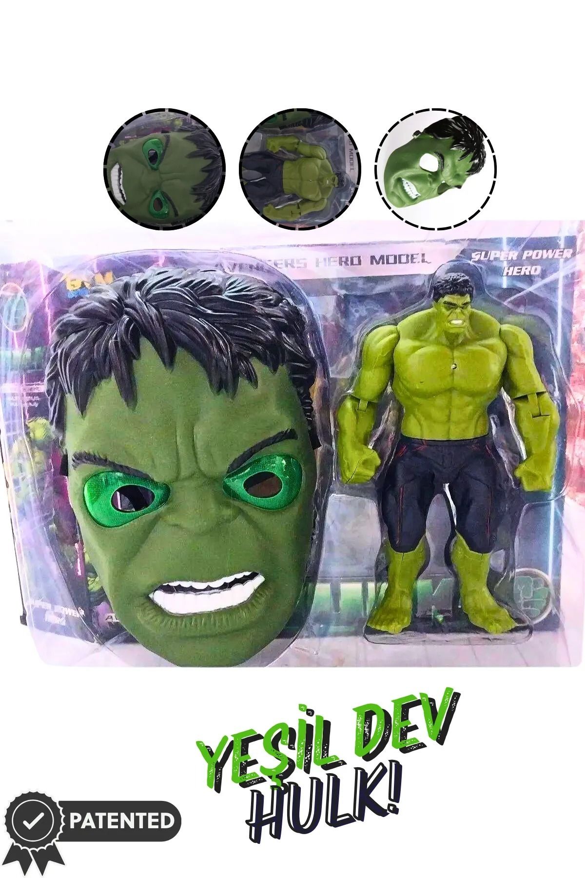 Tinky Winky-Hulk Lighted Figure Toy - Mask Large Set 3