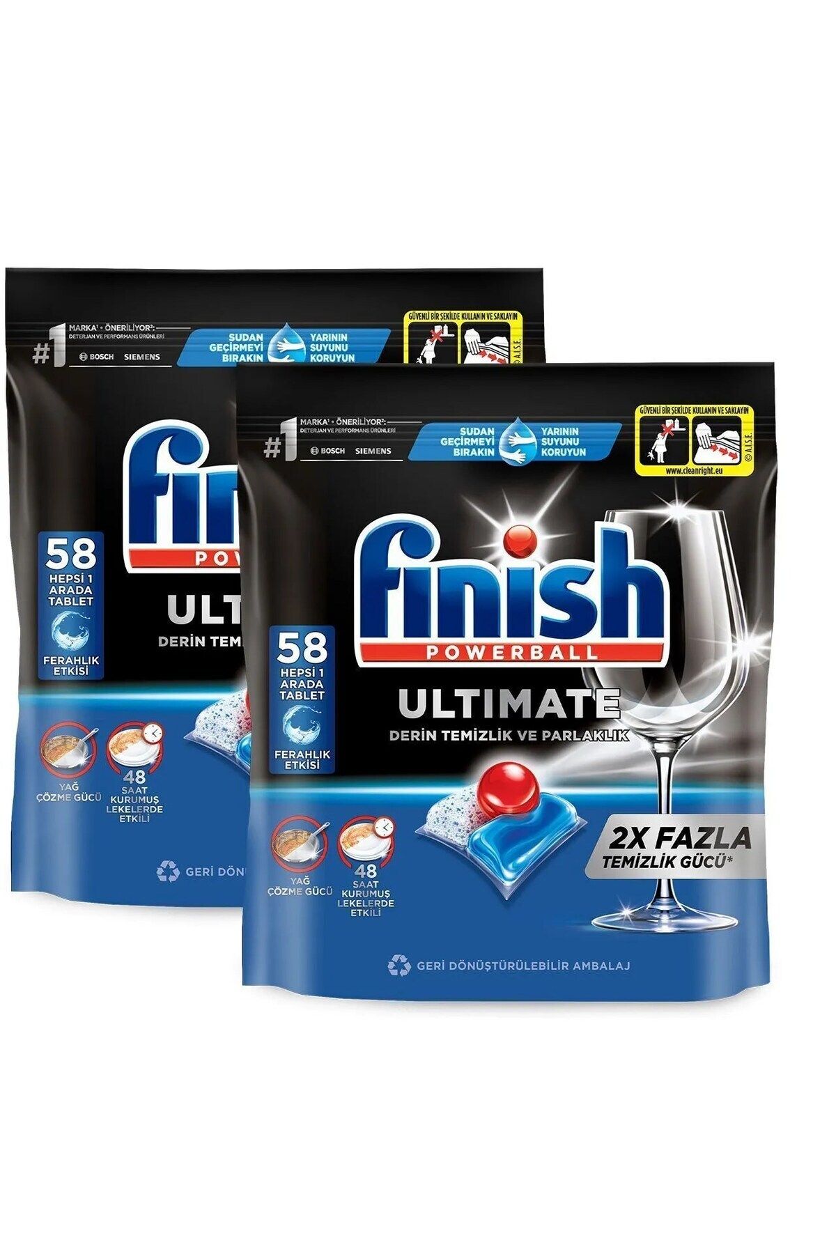 Finish Ultimate Hepsi Bir Arada 116 Kapsül Bulaşık Makinesi Deterjanı Tableti (2 X 58)