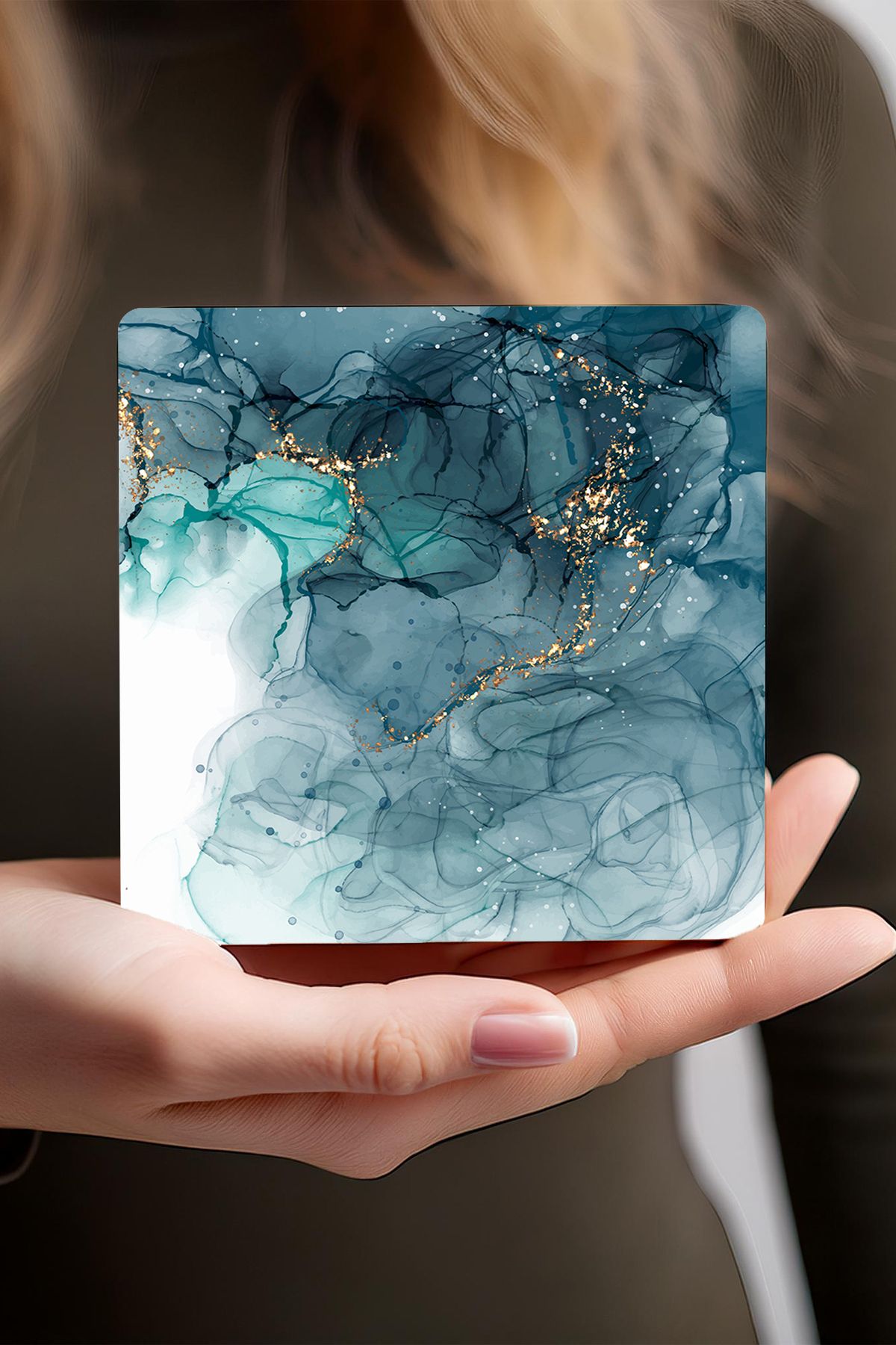 Pinecone-Minimalist, Abstract Art Stone Coasters Desktop Protective Coasters Set of 4 10x10cm Sc449 4