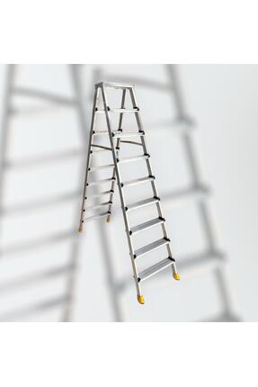 DAİMER MERDİVEN İSKELE 9+9 GOLD ÇİFT ÇIKIŞLI ALÜMİNYUM MERDİVEN