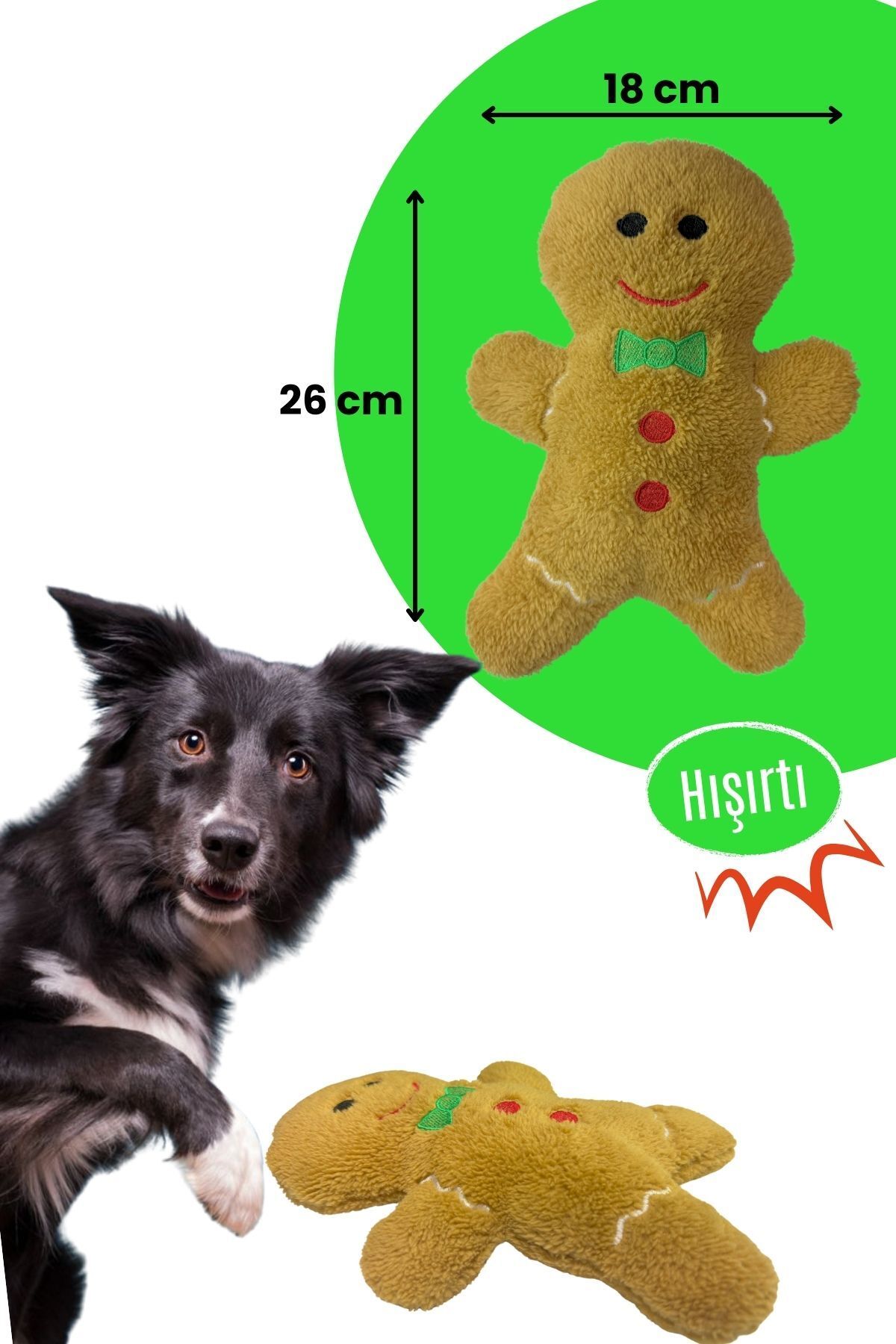 Havhav-New Year's Cookie Plush Dog Toy with Rustle Sound Plush Cookie Dog Toy 3