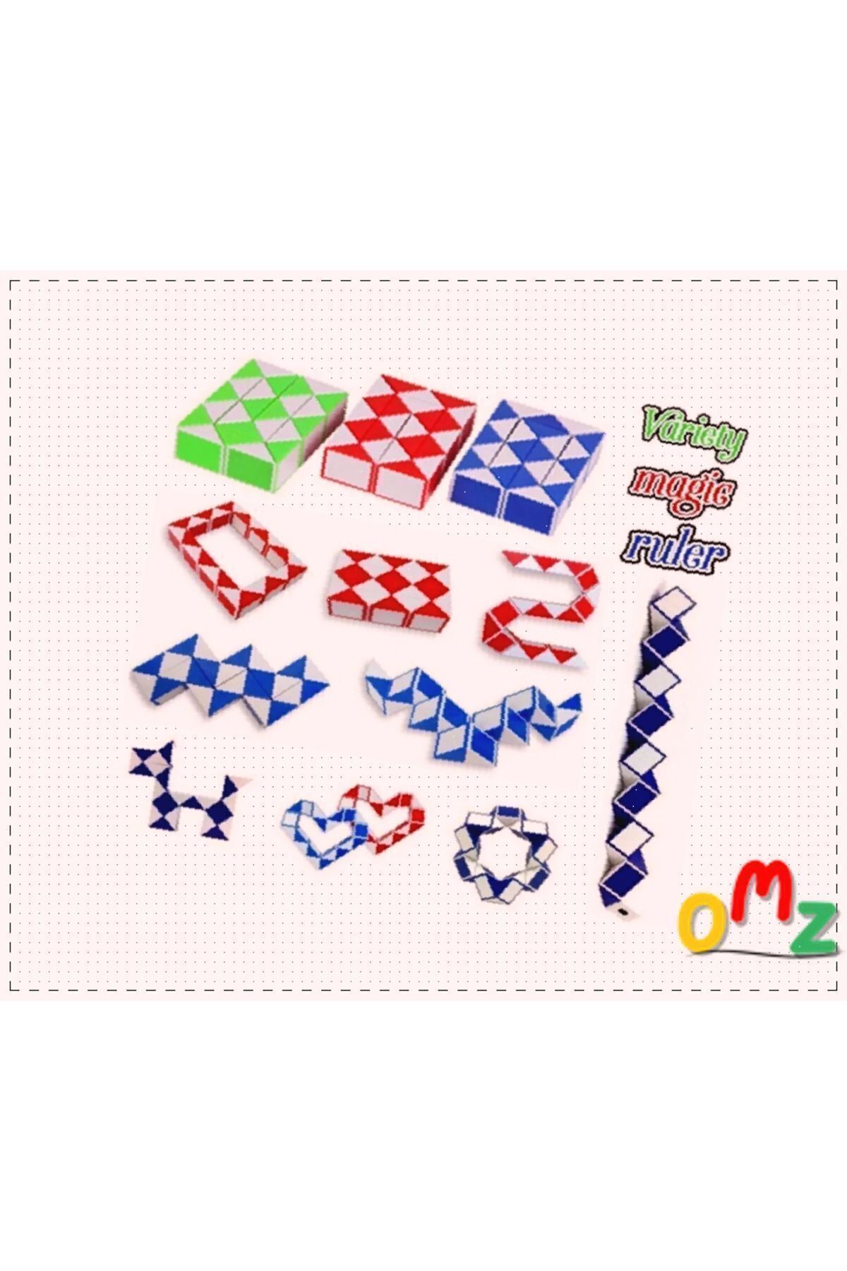 OMZ Şekilden Şekile Giren Sihirli Yılan Zeka Küpü Snake Magic Cube Kız Oyuncakları Erkek Cocuk fotoğrafı 5 (önizleme)