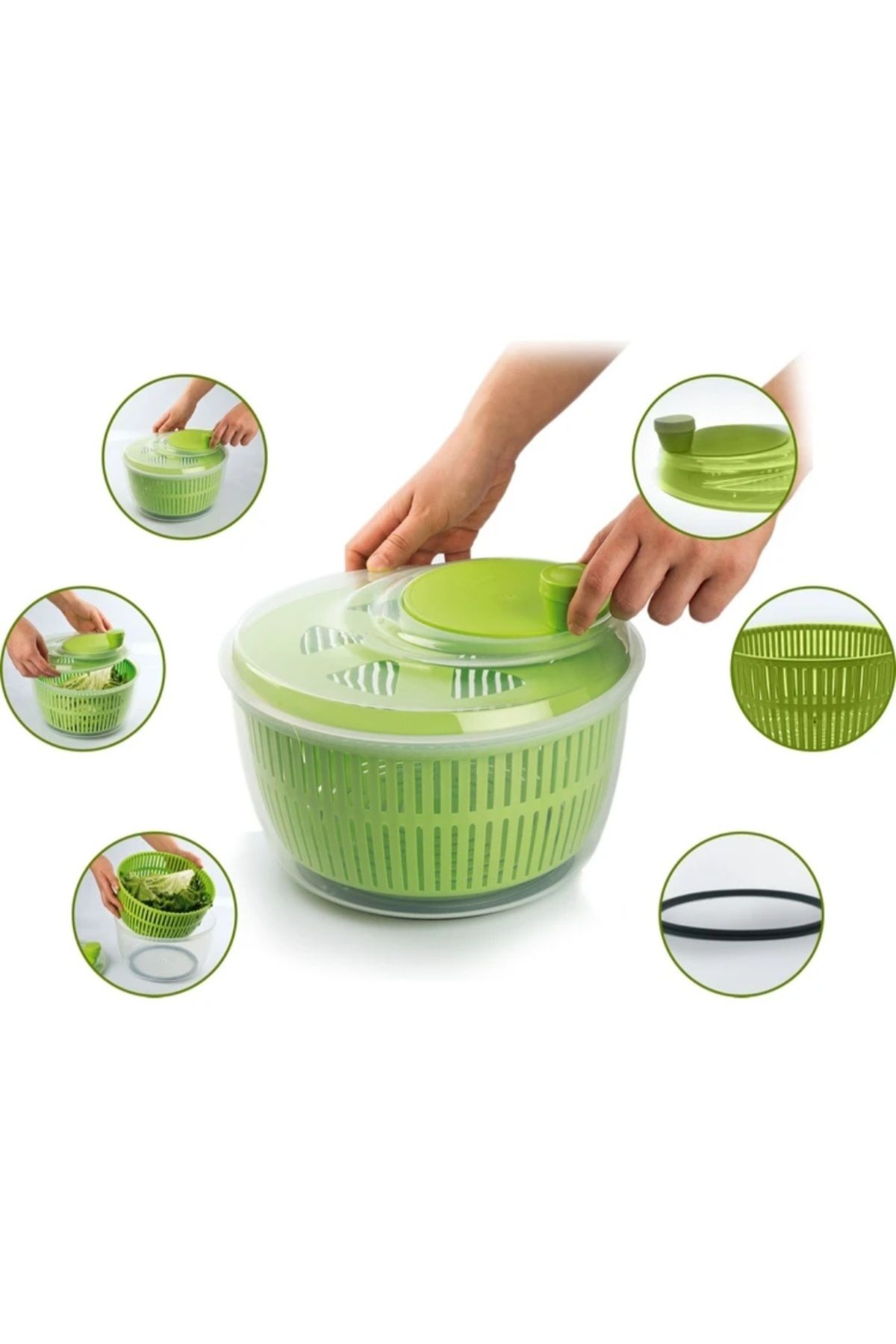 LONDON LIFE Salata Kurutucu & Sebze Kurutucu 5 Litre Geniş Hacimli Salata Kurutucu