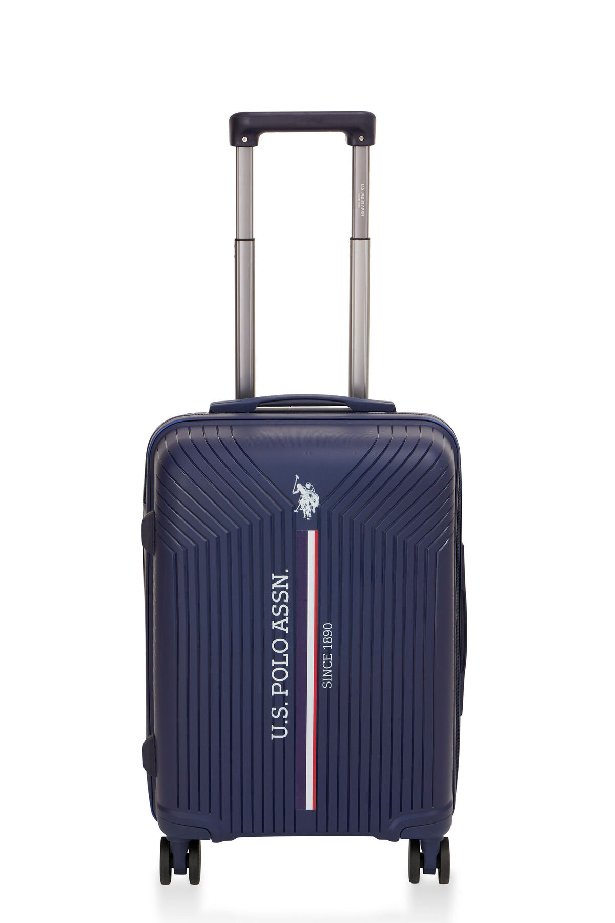 یو اس پولو چمدان مسافرتی چرخ‌دار نشکن پلی‌پروپیلن سایز متوسط ​​US Polo Assn 24043-24042 سرمه‌ای
