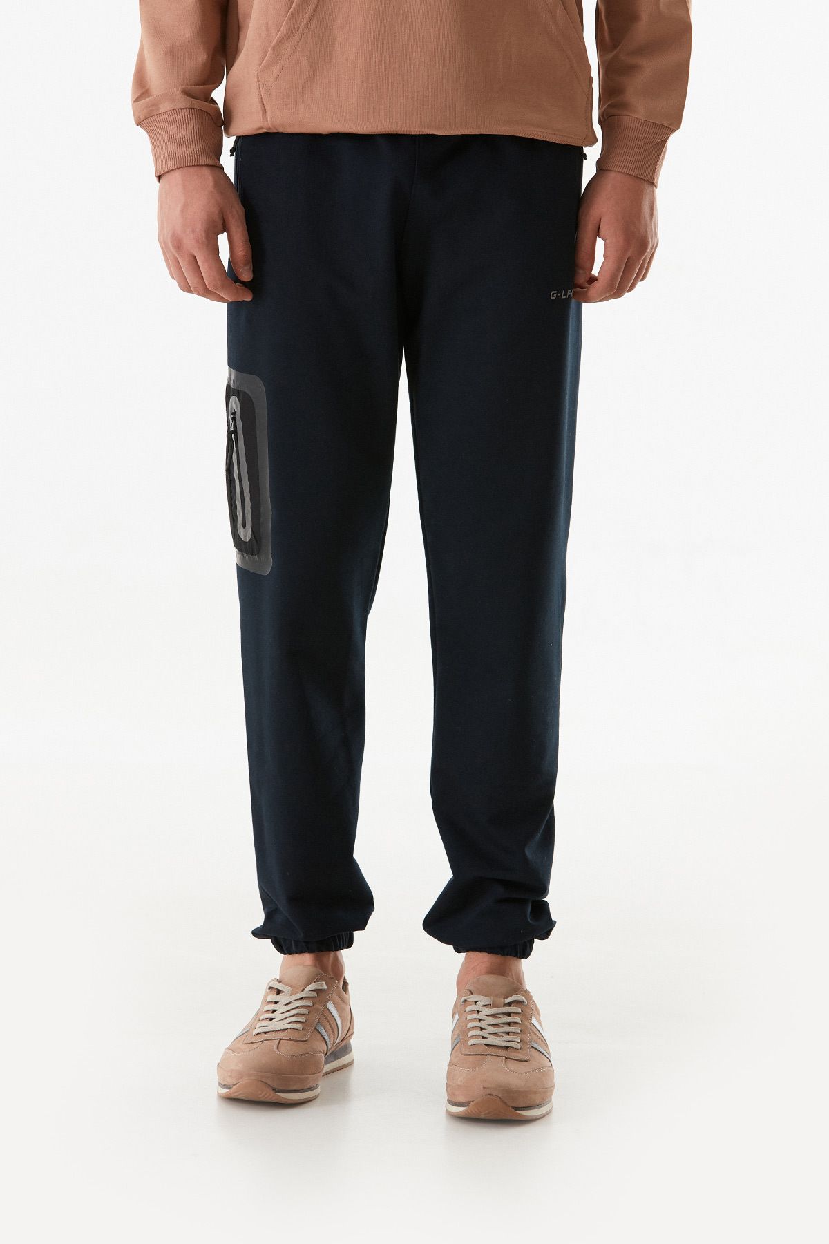 Fulla Moda-Text Printed Pocket Zippered Jogger Sweatpants 8