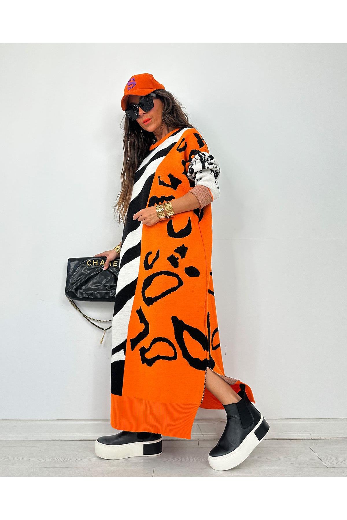 My Sista-Marbella Zebra Tango Orange Dress 4