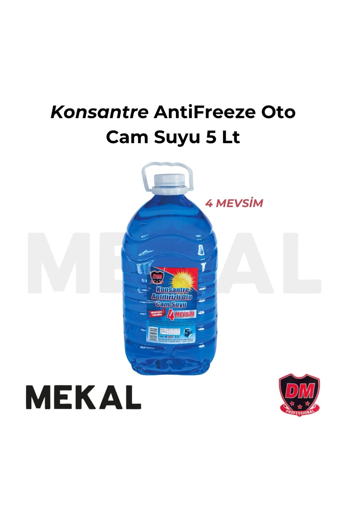 DM Konsantre Antifrizli Oto Cam Suyu (4 Mevsim) 5 Litre