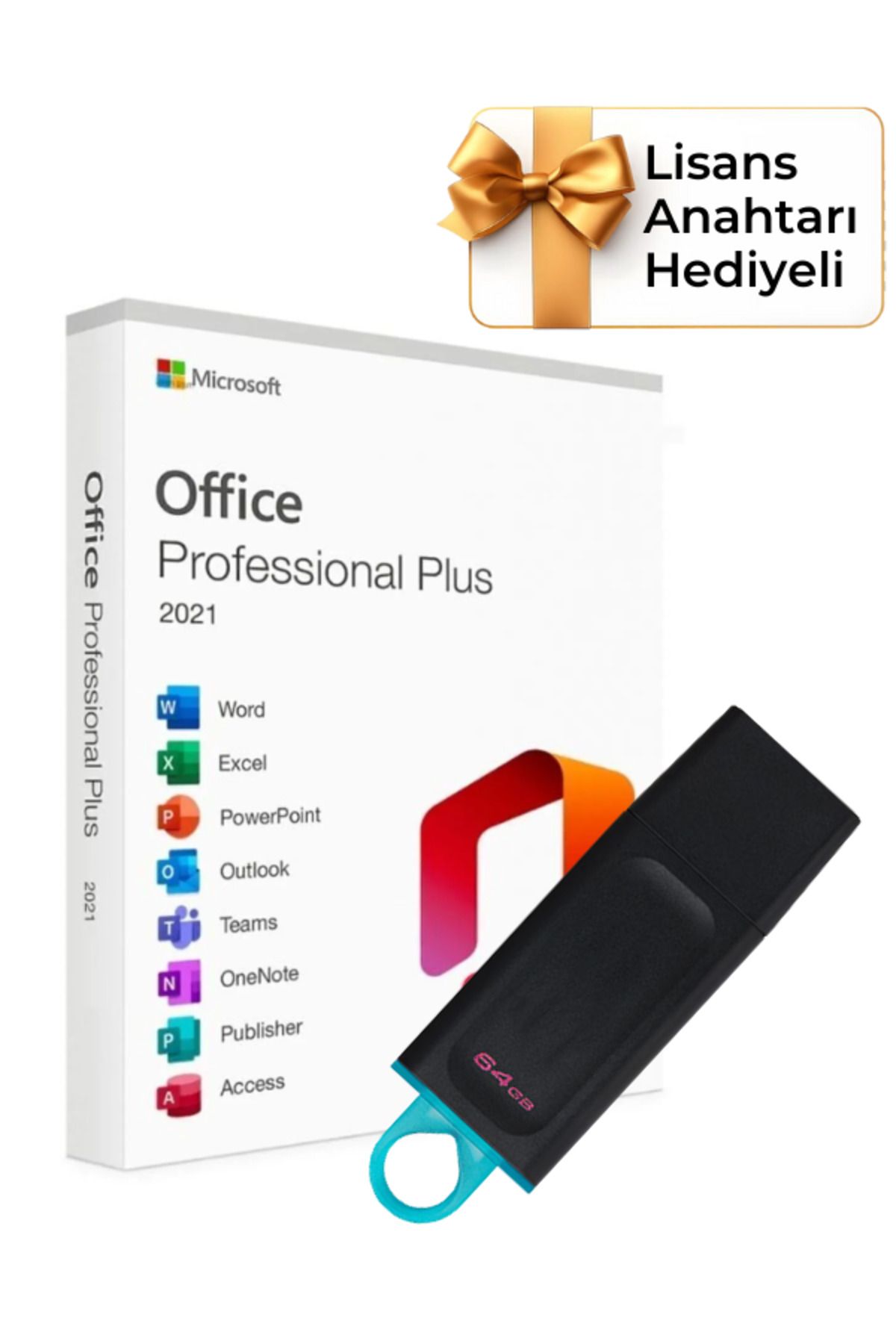 Kingston Office 2021 Pro Plus Kurulum Dosyalı USB Bellek 64GB (Lisans Anahtarı Hediyeli)