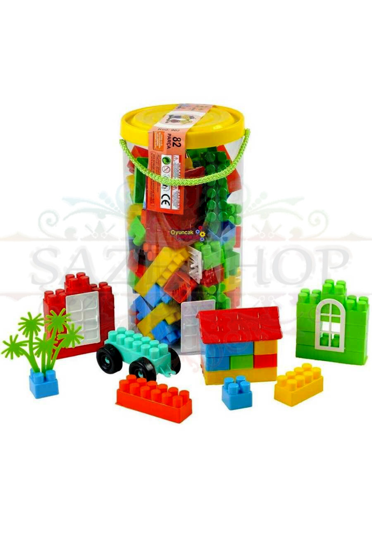 بلوک‌های آموزشی ۸۲ تکه - در جعبه استوانه‌ای