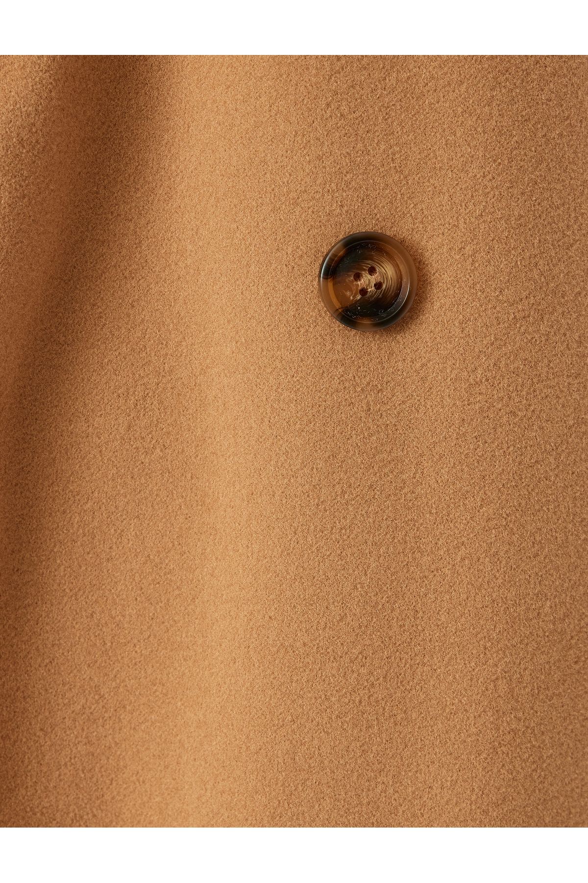 Koton-Double Breasted Long Stitched Coat with Buttoned Pockets and Belt Detail 8