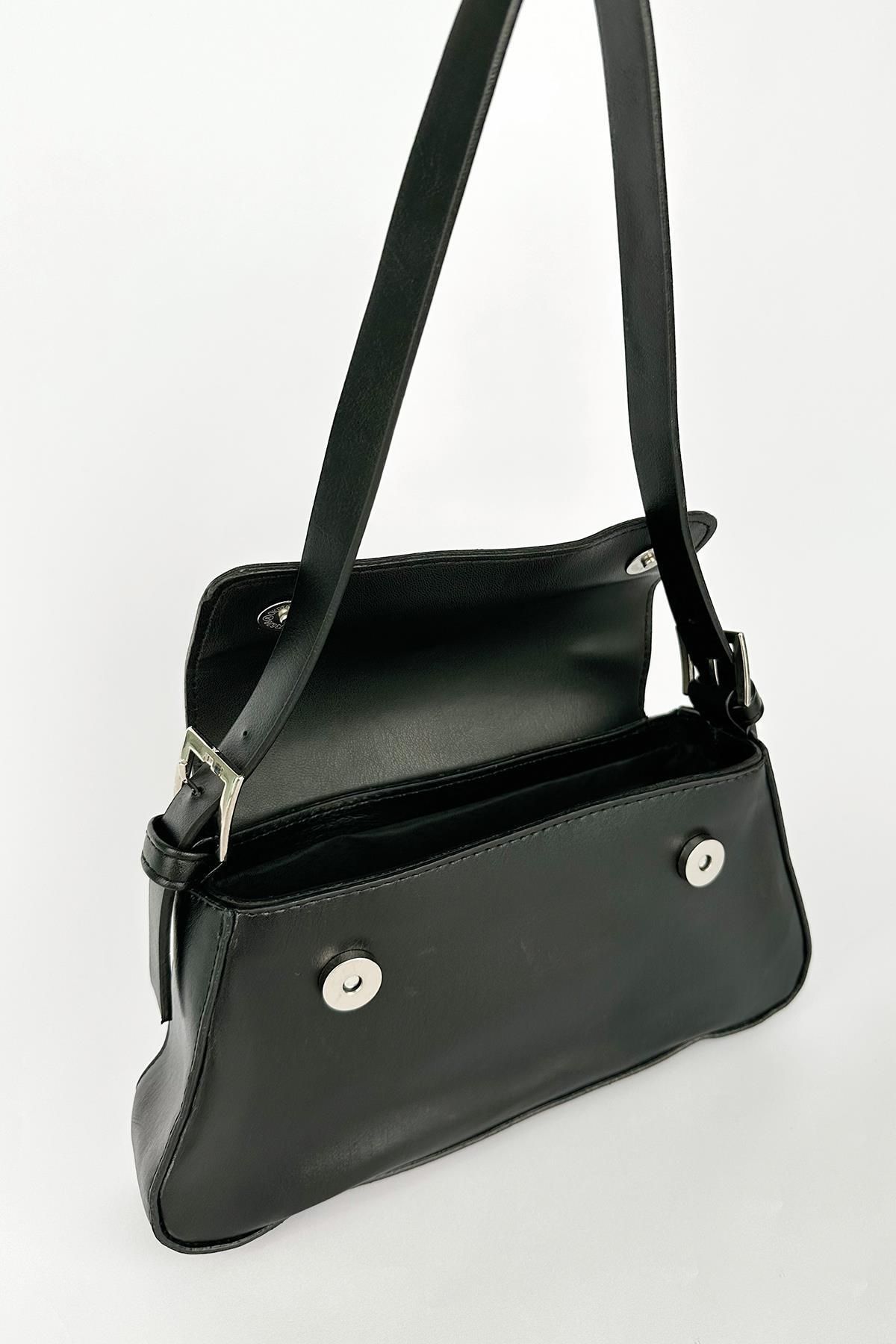 FACETTE-Women's Black Ring Shoulder Bag 2