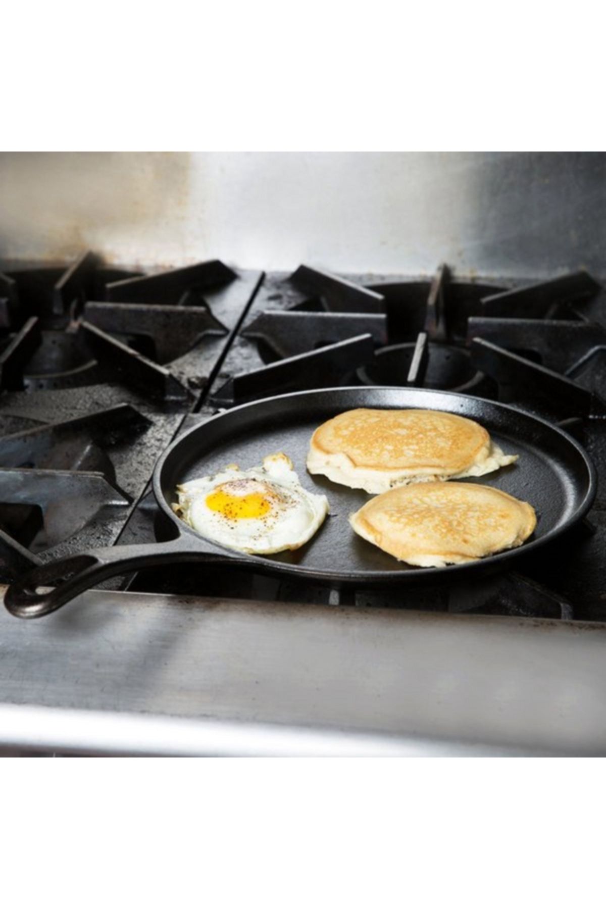 Lodge-Cast Iron Durable Round Griddle with Handle 10.5inch 4