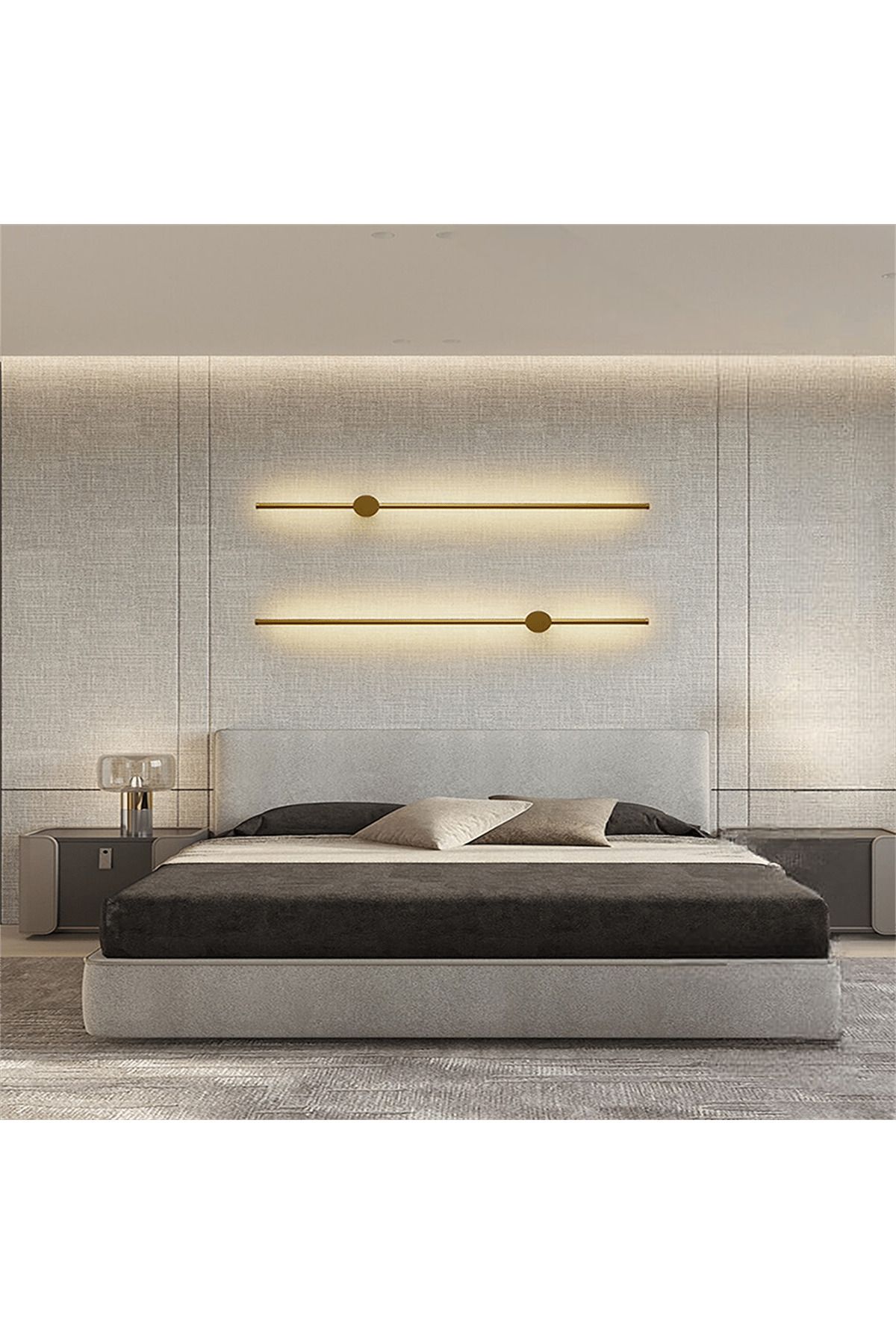 Vonalıght Modern Dekoratif Led Duvar Aplik 70cm Siyah 3000k