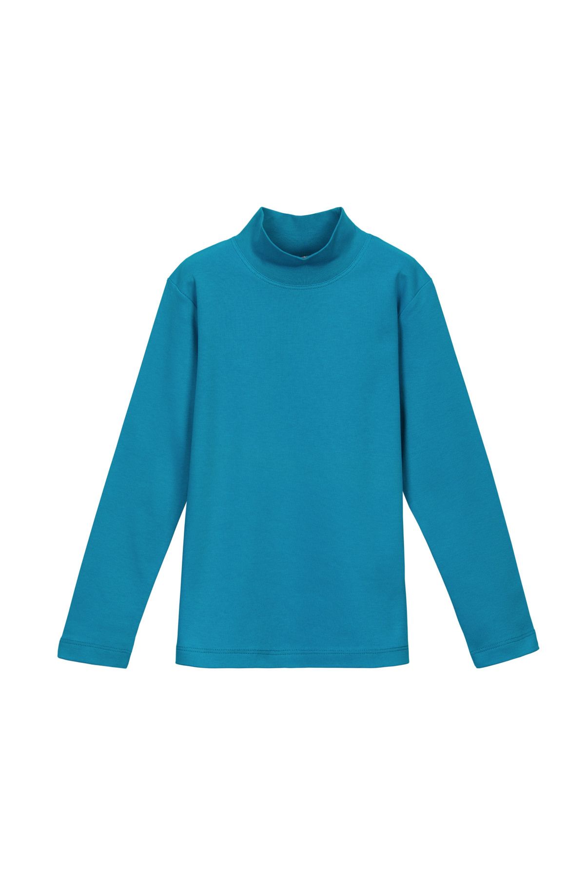 LOVETTI-Girl - Dark Turquoise Long Sleeve Half Turtleneck T-shirt 1