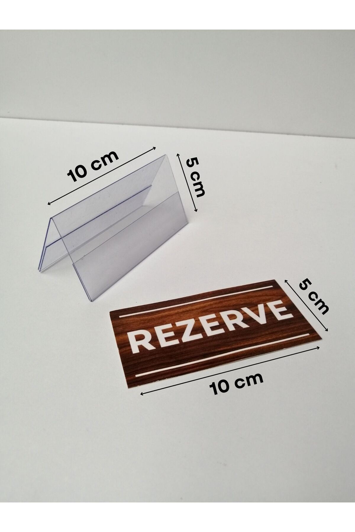 Şeffaf Etiket-5 قطع محفوظة من مادة PVC ذات اتجاهين للإبلاغ عن سطح المكتب جهاز محفوظ طاولة محفوظة من خشب الجوز 3