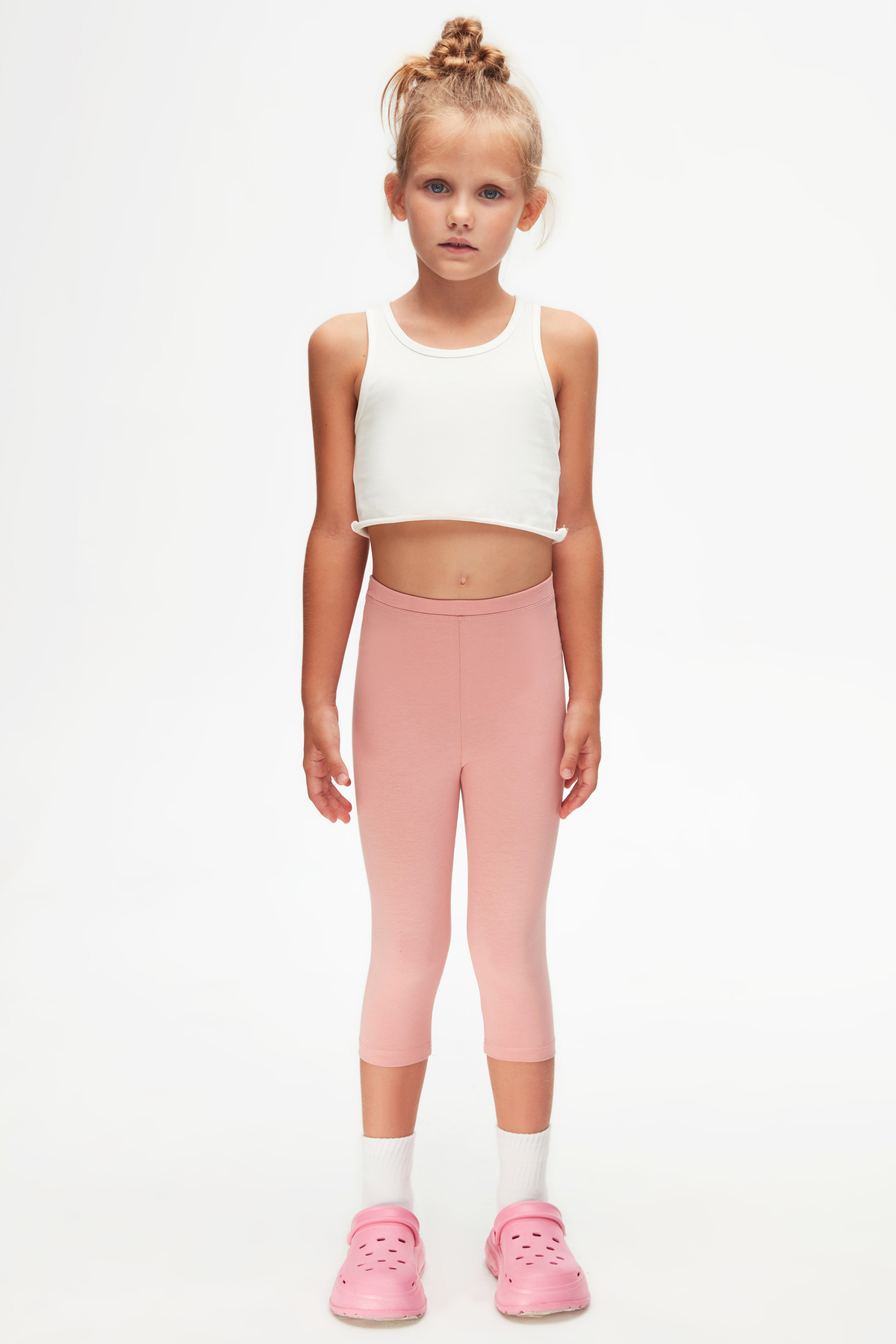 Dark Powder Basic Girls Under Knee Leggings Capri