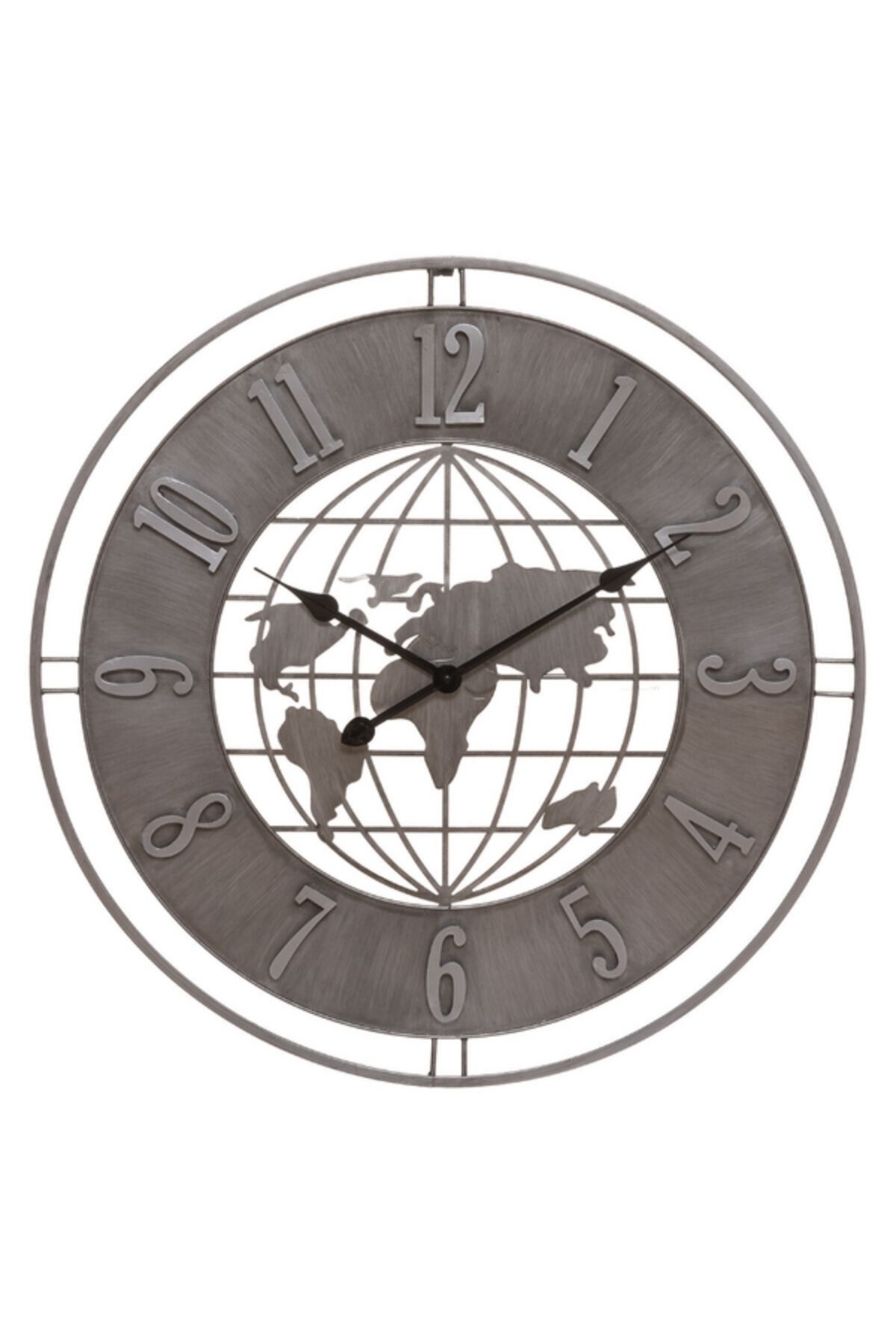 Atmosphera-Isac World Globe Design Analog Metal Wall Clock Slate 68cm 1