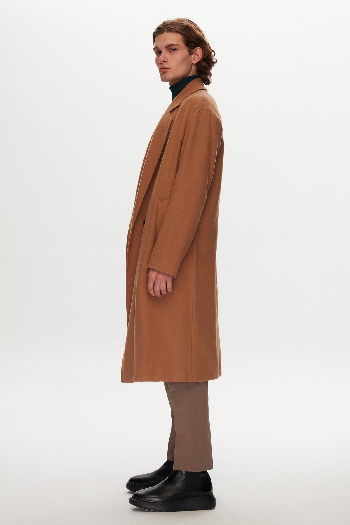Tween  Relaxed Camel Viskonlu Palto - Görsel 4