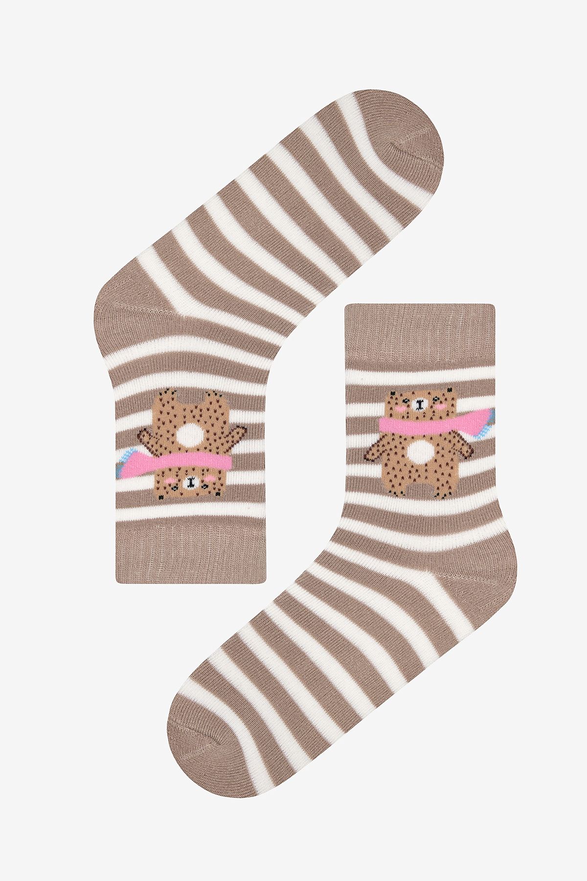 Penti-Warm Fluffy Bear 2-Piece Brown Beige Socks 3