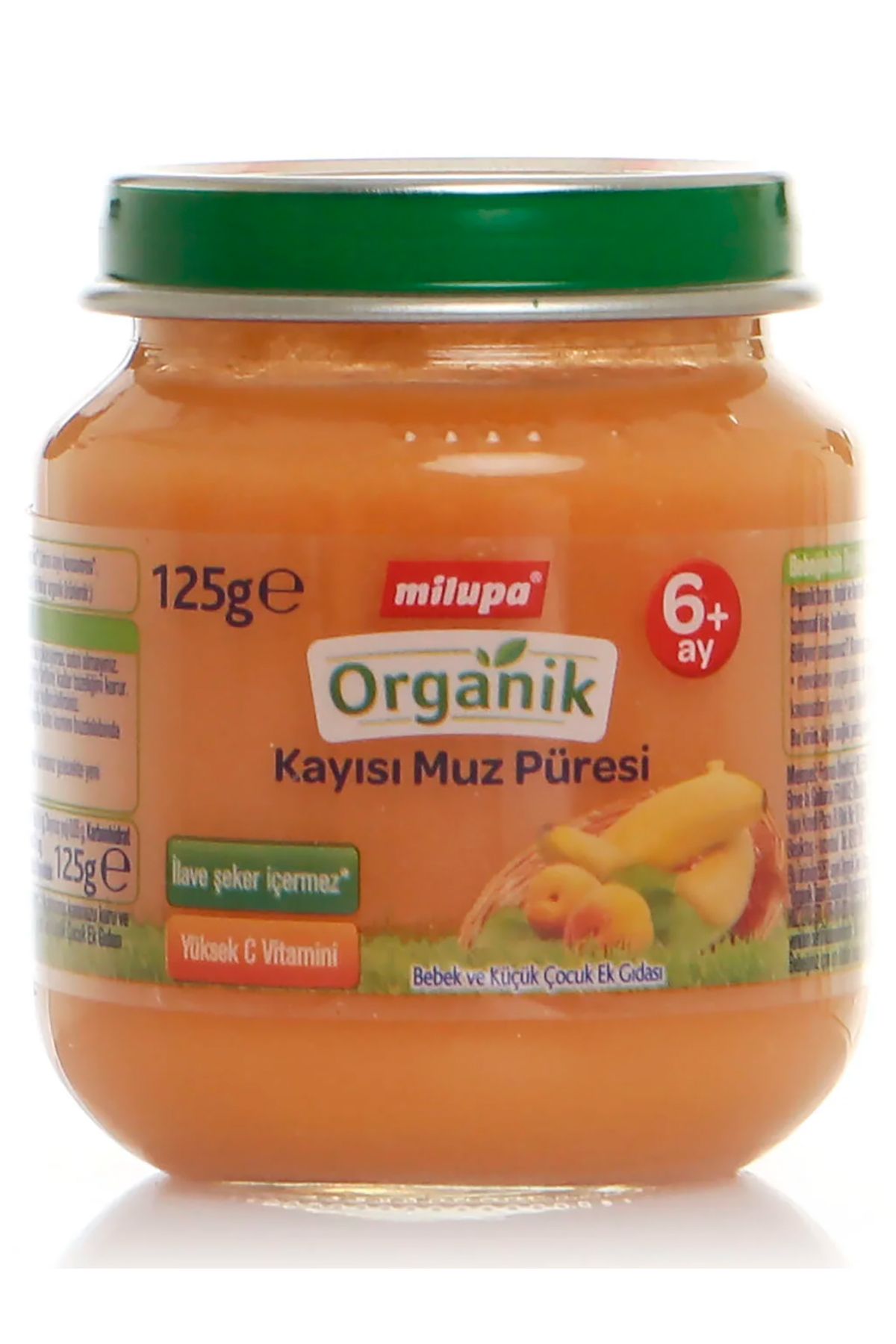 Milupa Organik Kayısı Muz Püresi Kavanoz 125 G 6 Ay