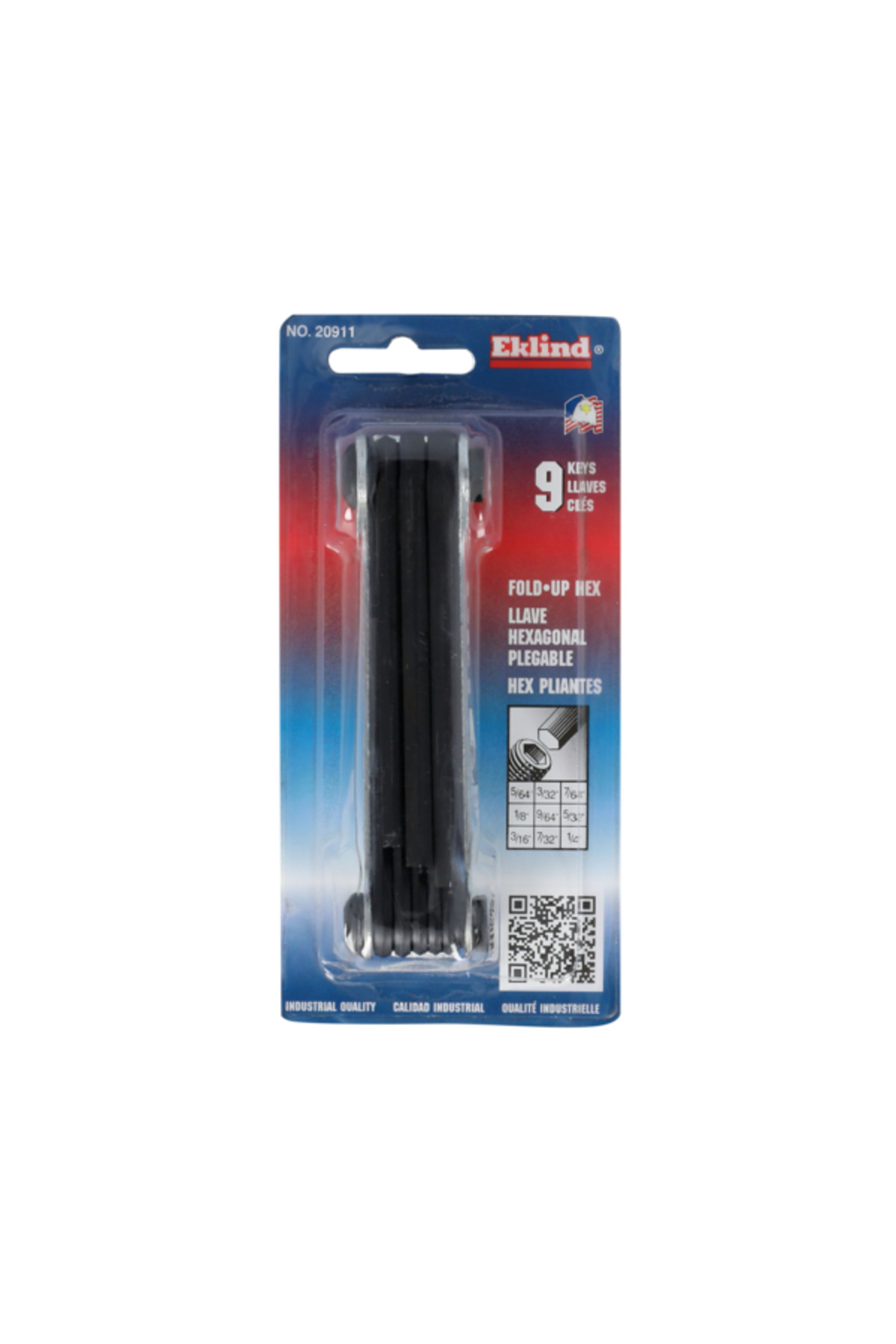 Eklind-9-in-1 SAE Short Fold-Up Hex Key 20911 2