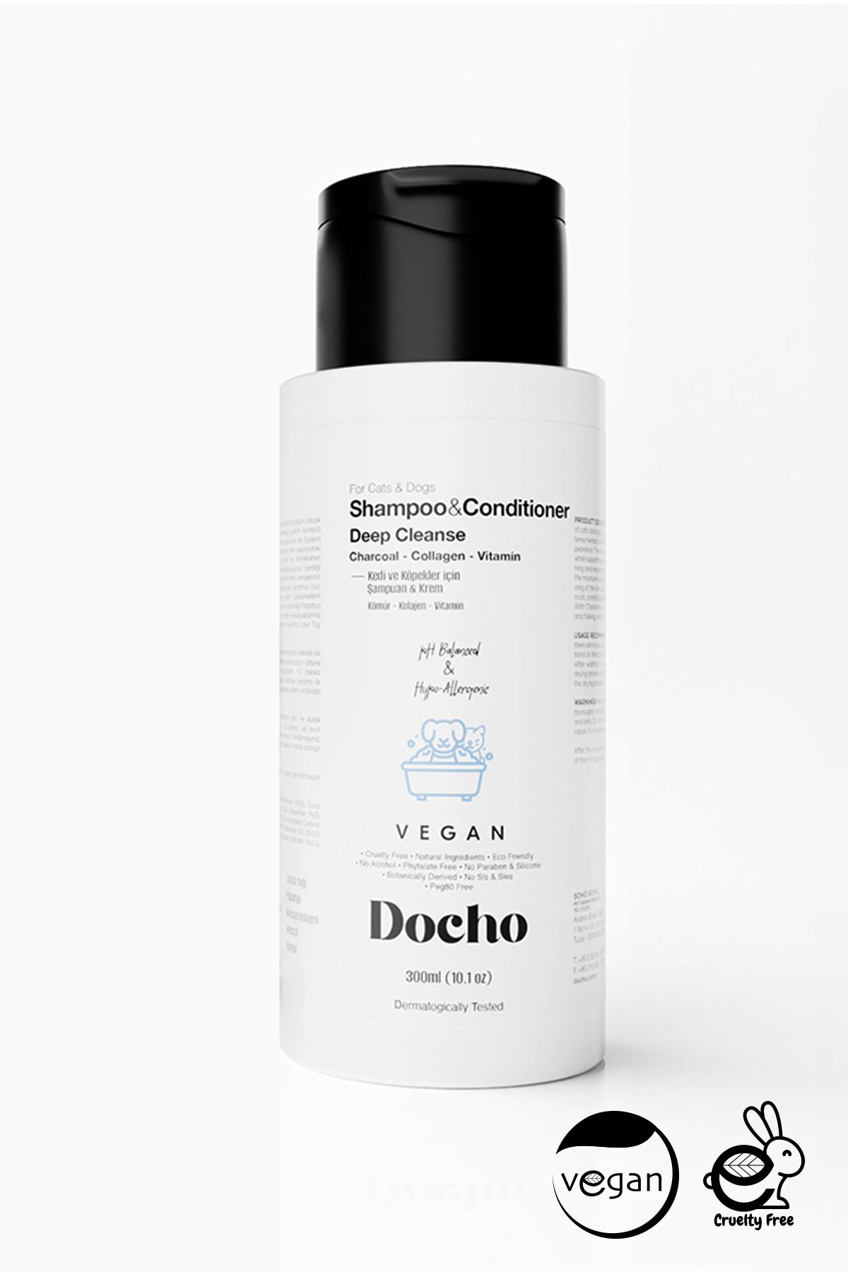 Docho Şampuan Ve Krem - Derin Temizlik - Deep Cleanse - Kömür & Kolajen & Vitamin 300 ml