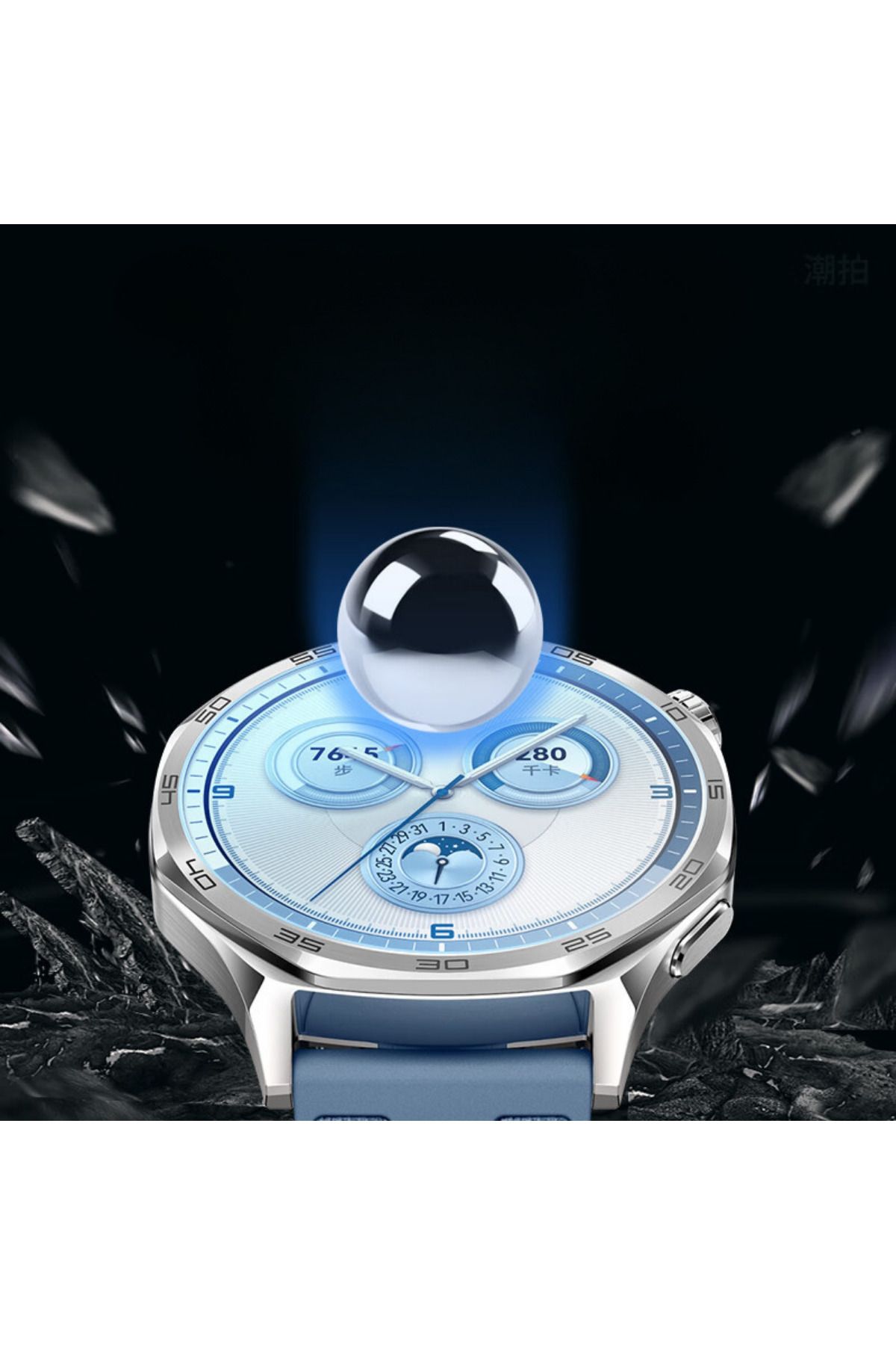İncisoft-Huawei Watch Gt5 46mm Compatible Tempered Glass Screen Protector with Easy Application Apparatus 6