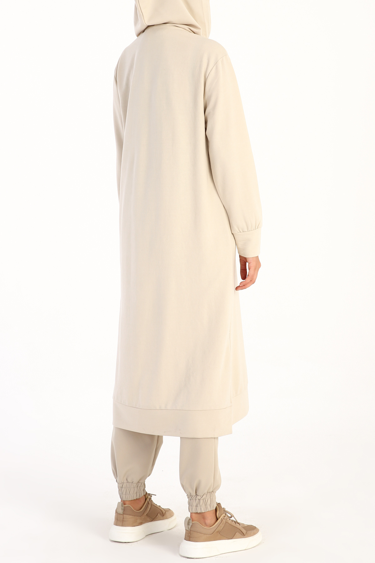 ALLDAY-Stone Leopard Lace-Up Hooded Comfortable Knitted Tunic 3
