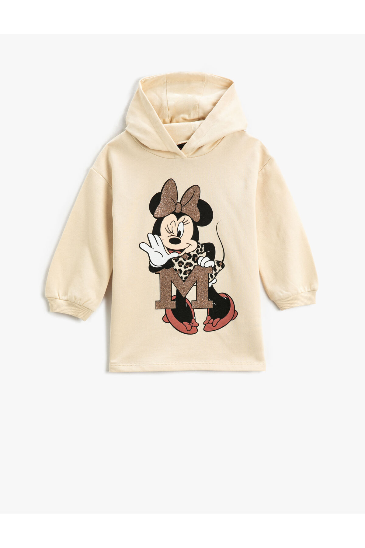 Koton Mädchen Kleid Mit Minnie Mouse – Langärmlig, Puffärmel, Größe 7-8 Jahre, Schwarz