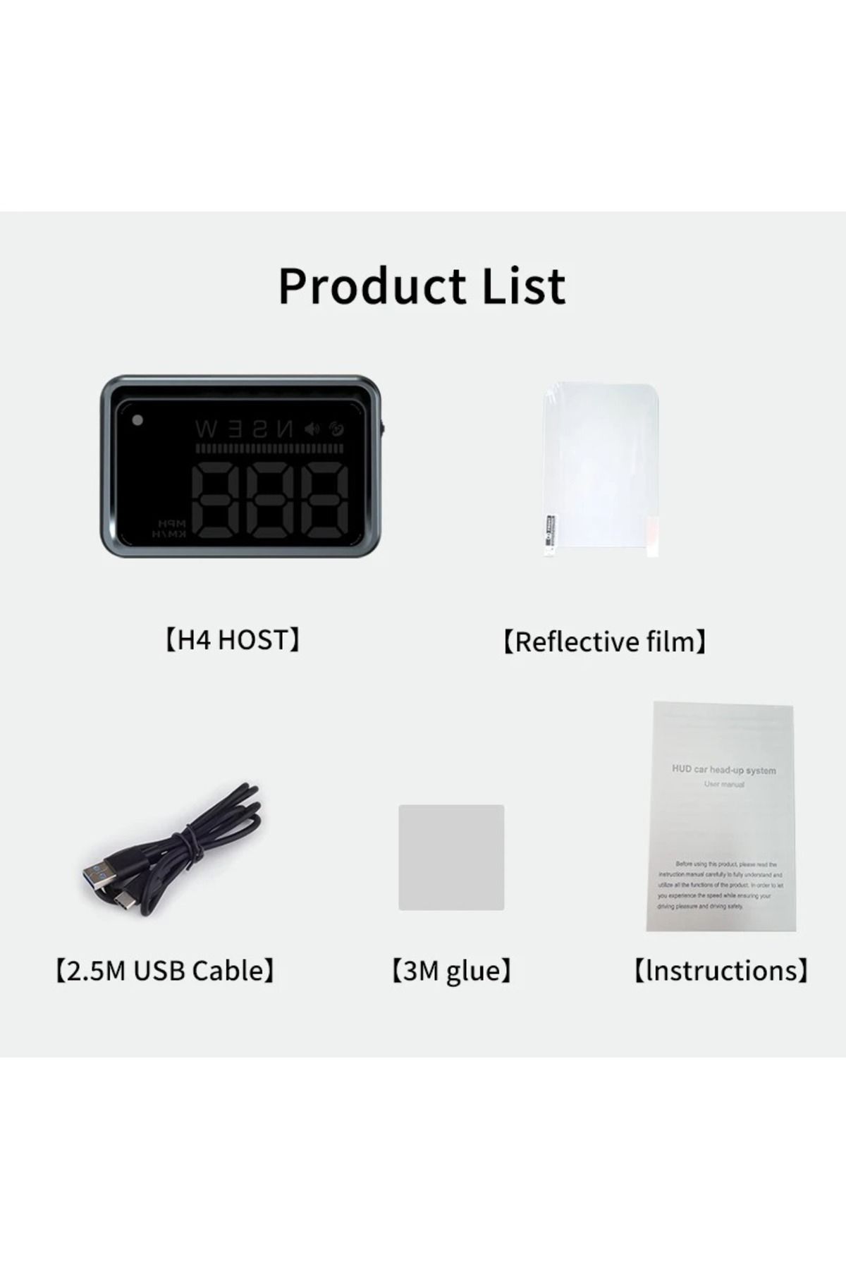 Choice-Head-up Display Car HUD H4 GPS Universal Digital Speedometer KM/H MPH Windshield Projector Speed ... 6