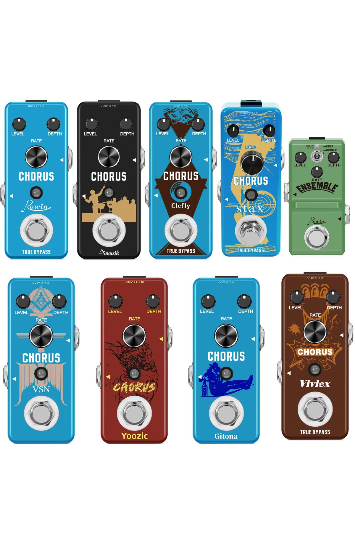Choice-Rowin Amuzik VSN Guitar Pedal Chorus Effect Analog Pure Ensemble Chorus BBD Circuit Jazz Effector... 2