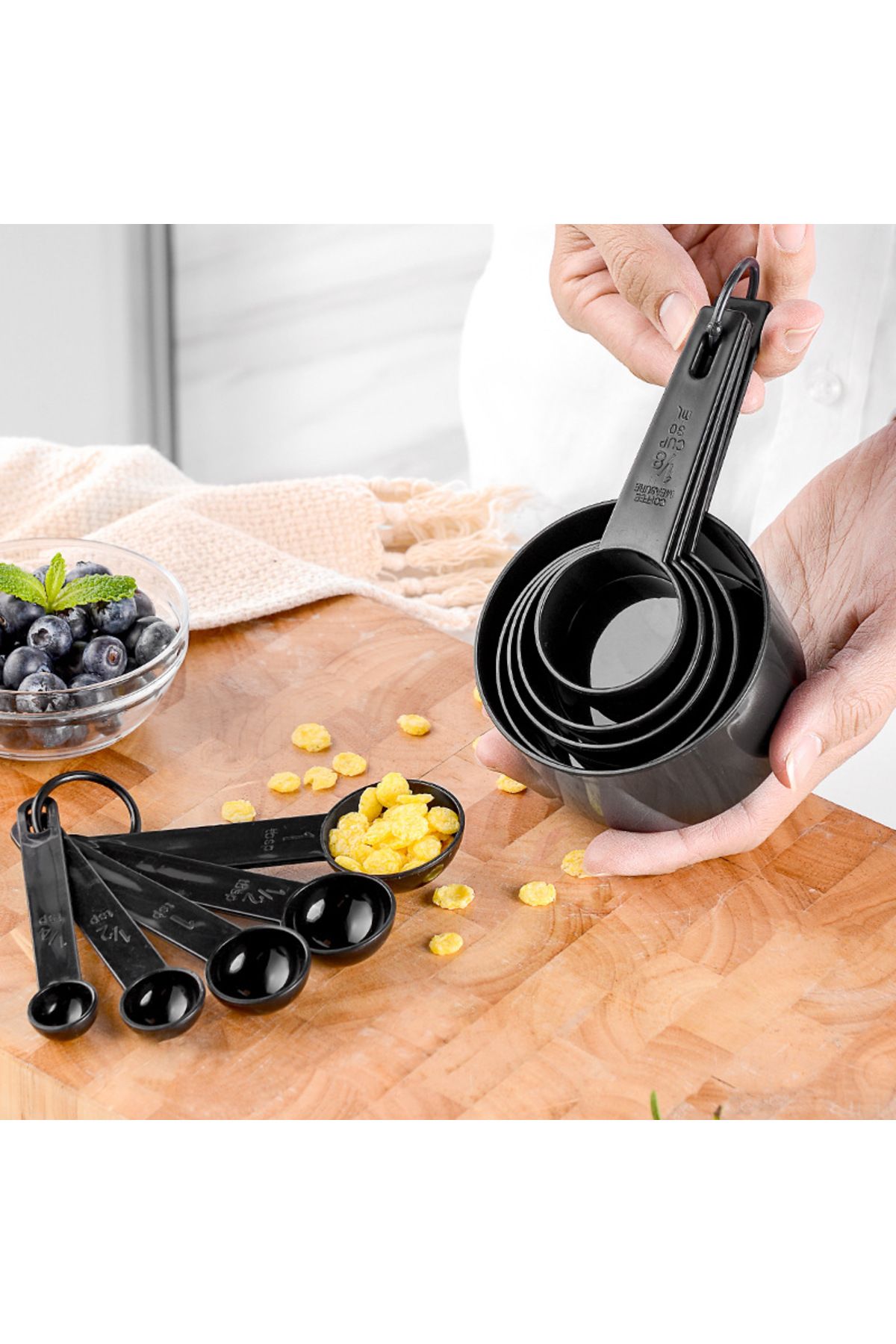 Choice-10 Piece Plastic Measuring Spoon Set Square Handle Baking Measuring Cup Measuring Spoon Set Measu... 2