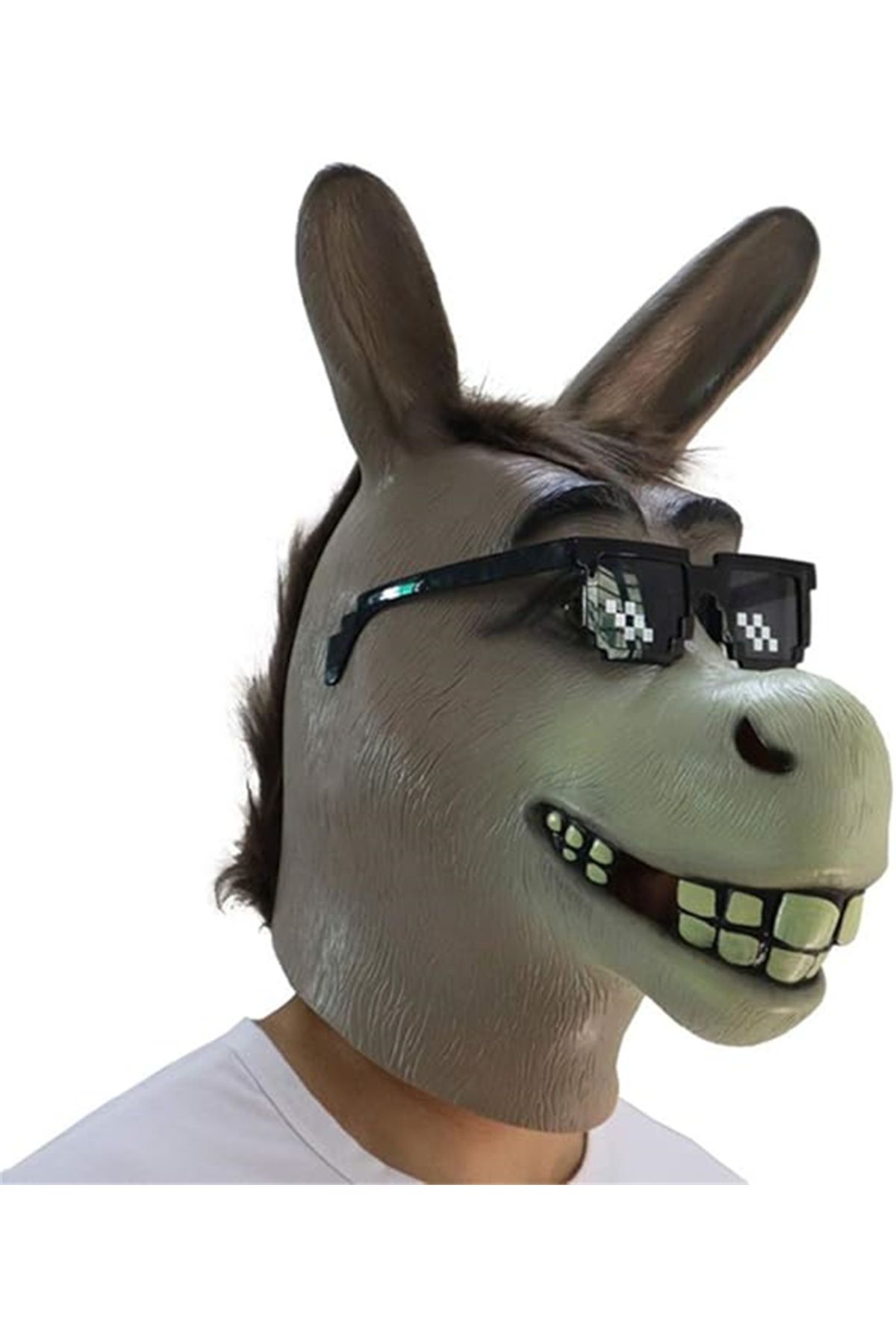 Choice-Donkey Head Mask Funny Animal Head Cover Anime Cosplay Costume Props Realistic Donkey Head Mask H... 6