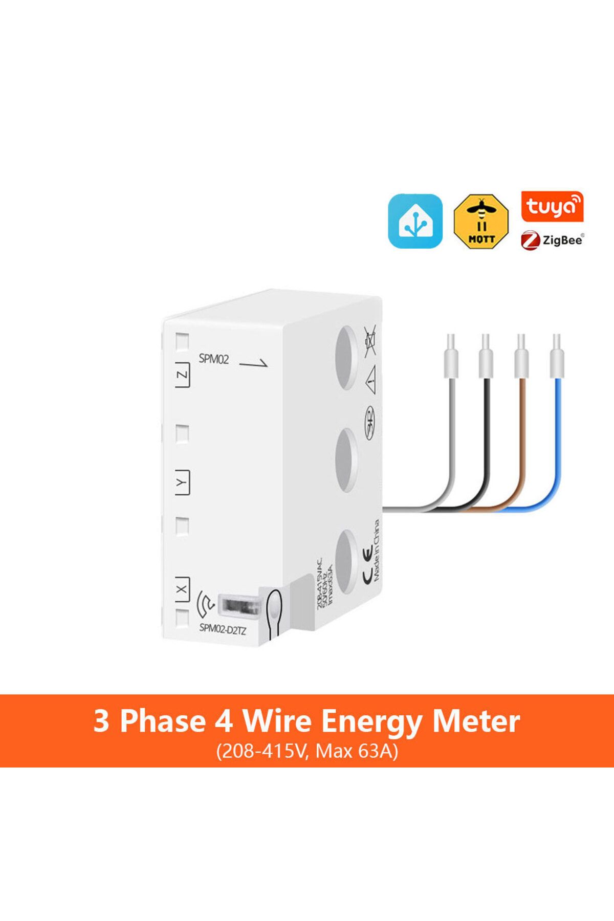 Choice-Zigbee 3-phase Zemismart Zigbee Bi-directional Energy Meter 3 Phase 4 Wire Power Monitor 63a Works W 1