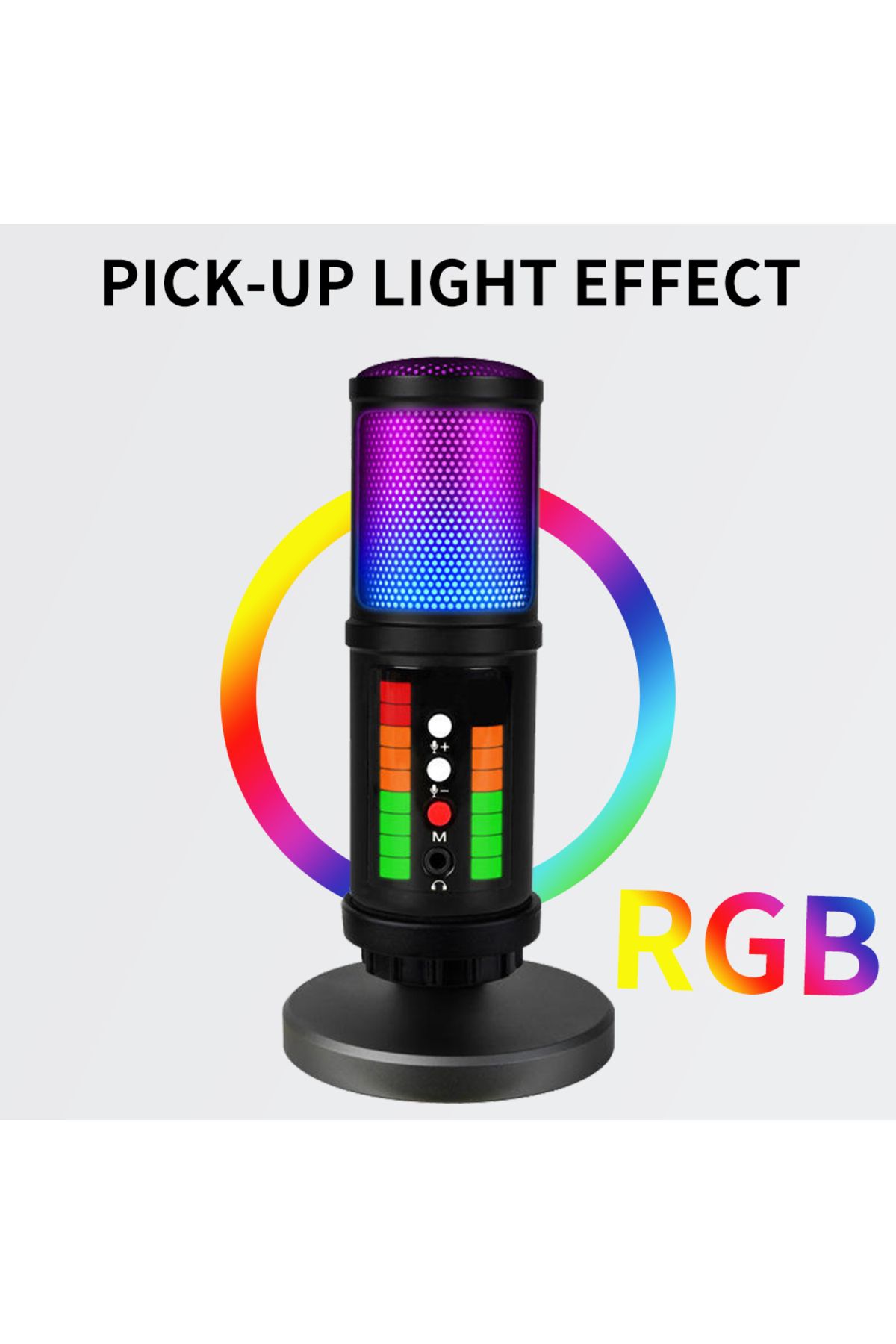 Choice-USB Condenser Microphone RGB Gaming Computer Microphone with Stand Volume Adjustment for Podcasti... 5