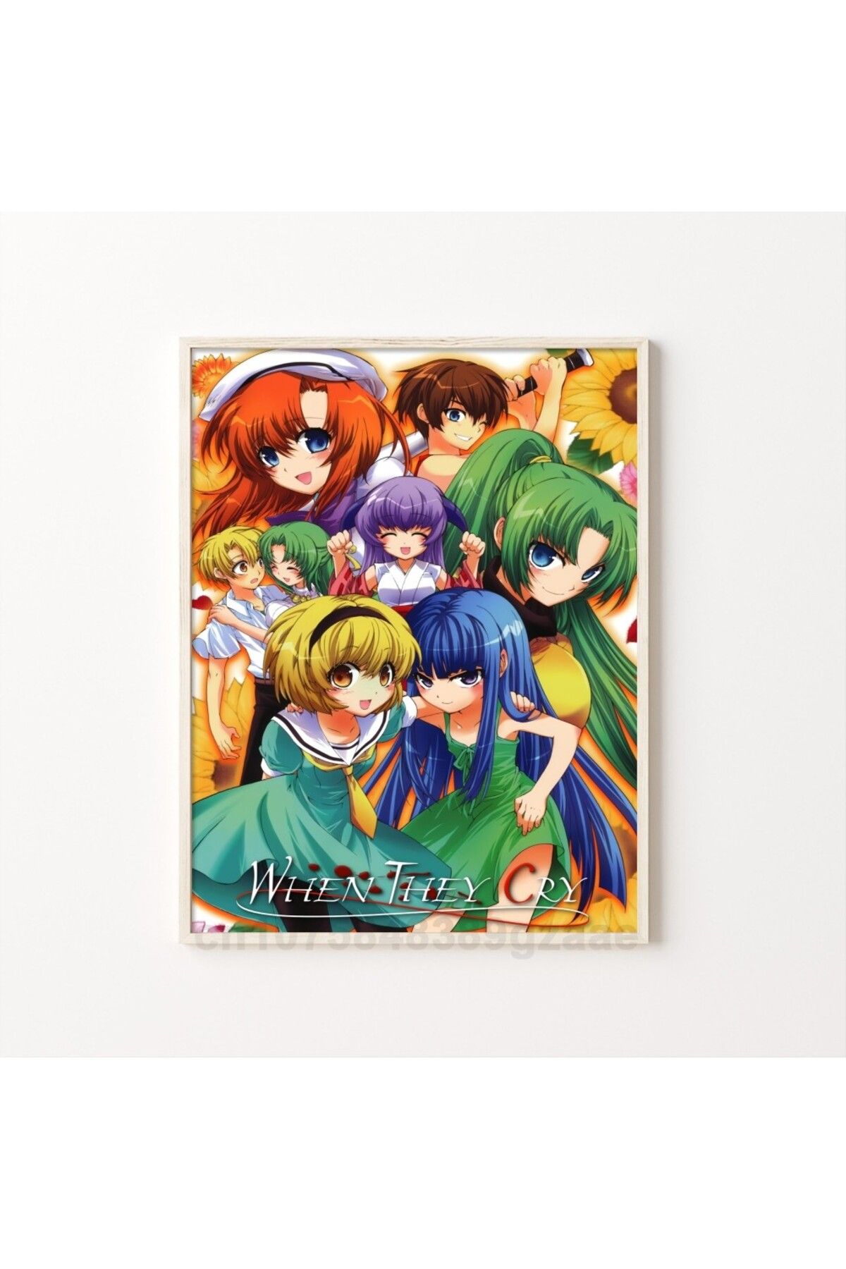 Choice-1PC Anime Vintage Higurashi When They Cry Poster Self-adhesive Art Waterproof Paper Sticker Coffe... 8