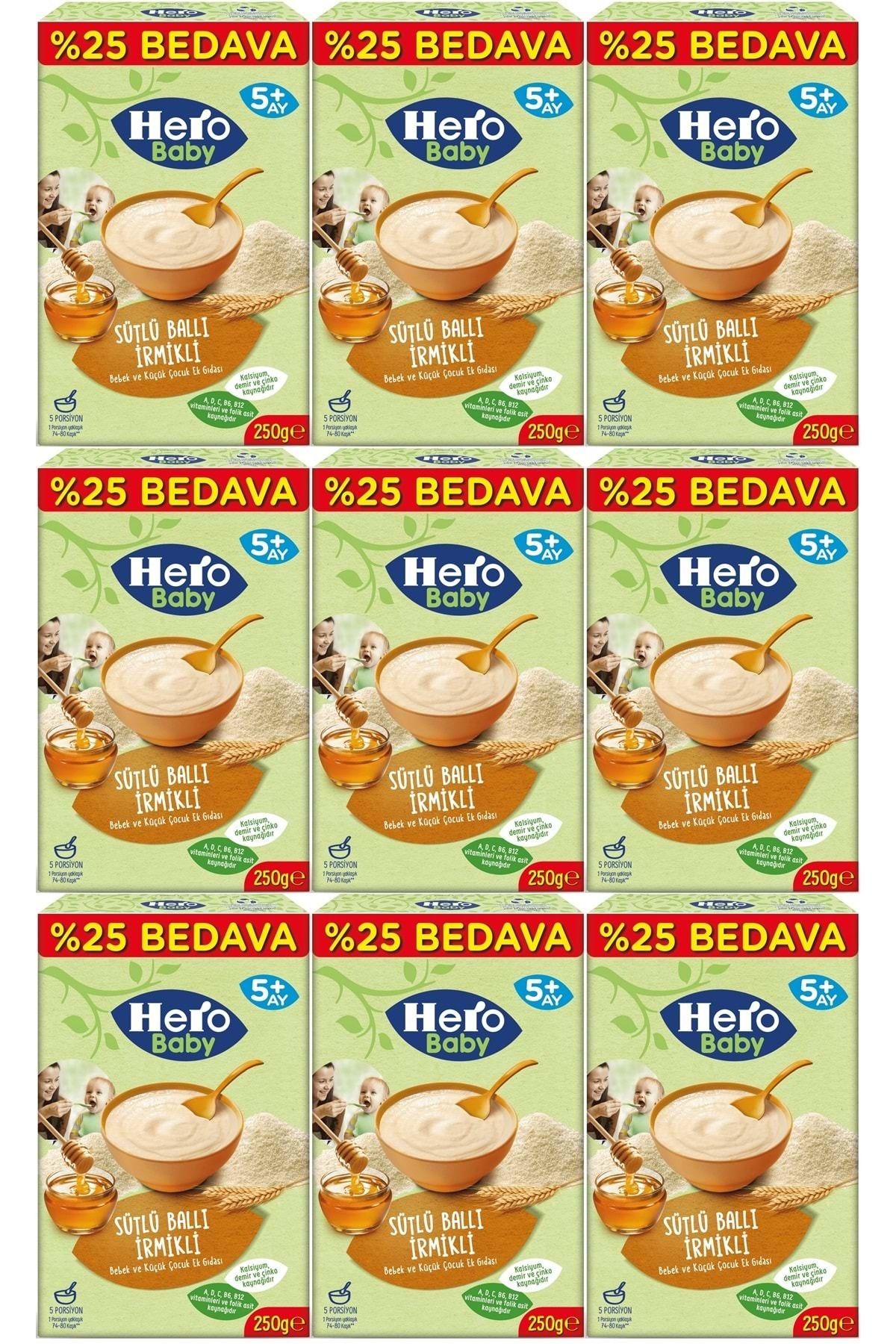 Hero Baby Kaşık Maması 250GR Sütlü Ballı İrmikli (Avantaj Pk) (9 Lu Set)