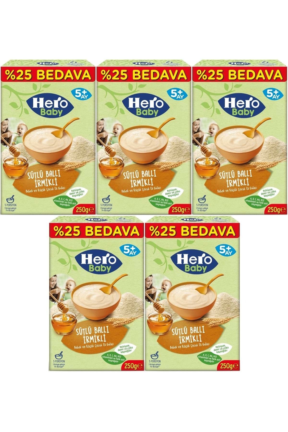 Hero Baby Kaşık Maması 250GR Sütlü Ballı İrmikli (Avantaj Pk) (5 Li Set)