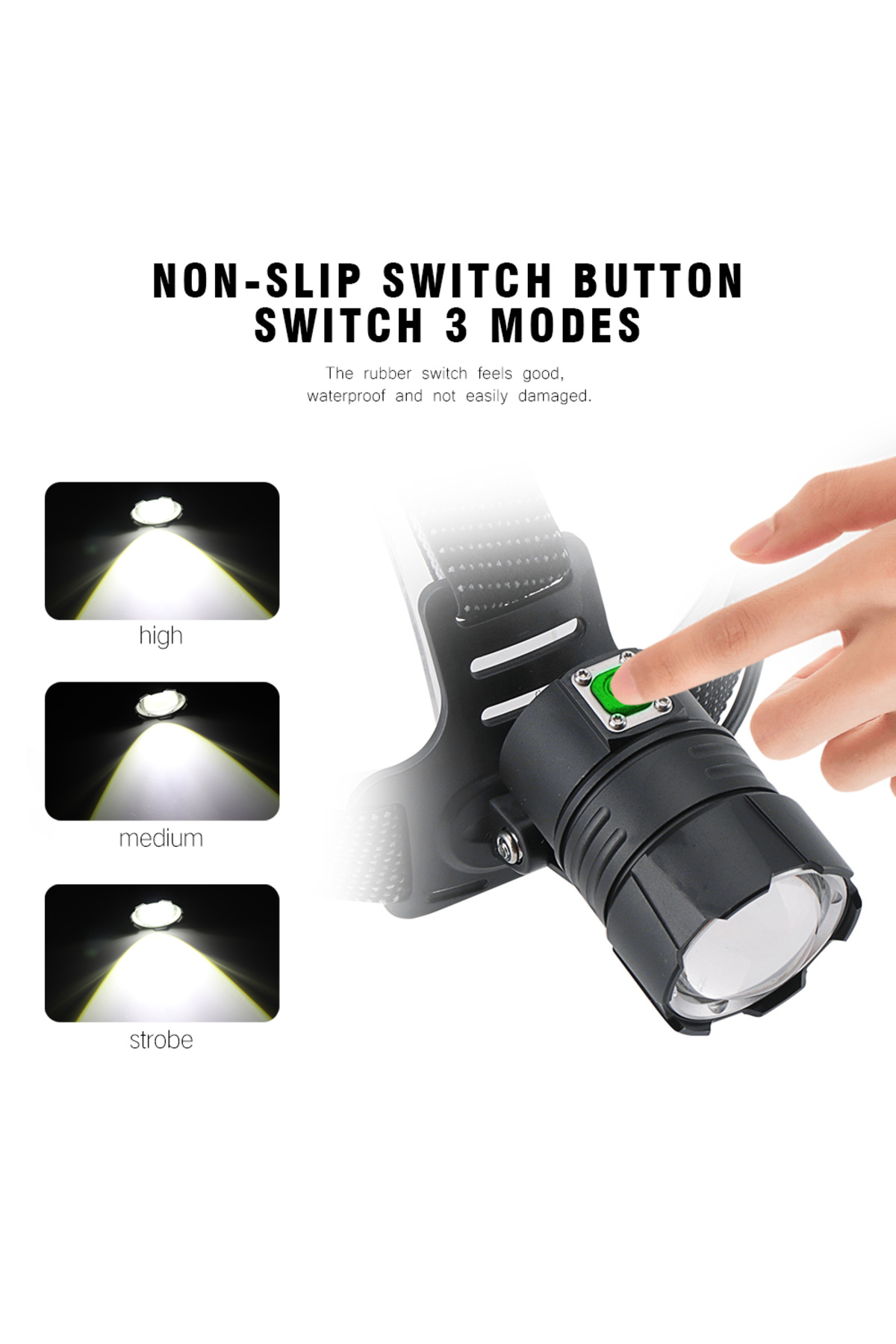 Choice-BORUIT XHP70.2 LED Powerful Headlamp 5000LM Zoomable Headlight USB Rechargeable Head Torch Waterp... 3