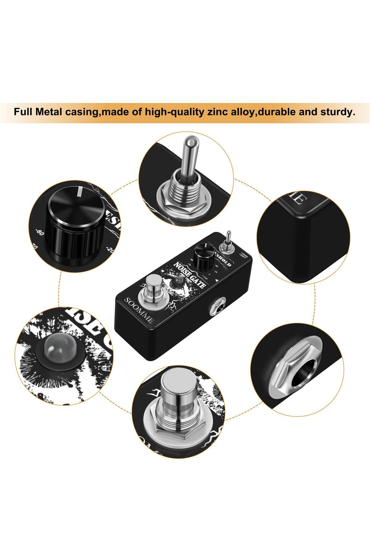 Choice-SOOMME HT-01 Noise Killer Pedal Noise Gate Suppressor Effect Pedal 2 Modes True Bypass for Electr... 5