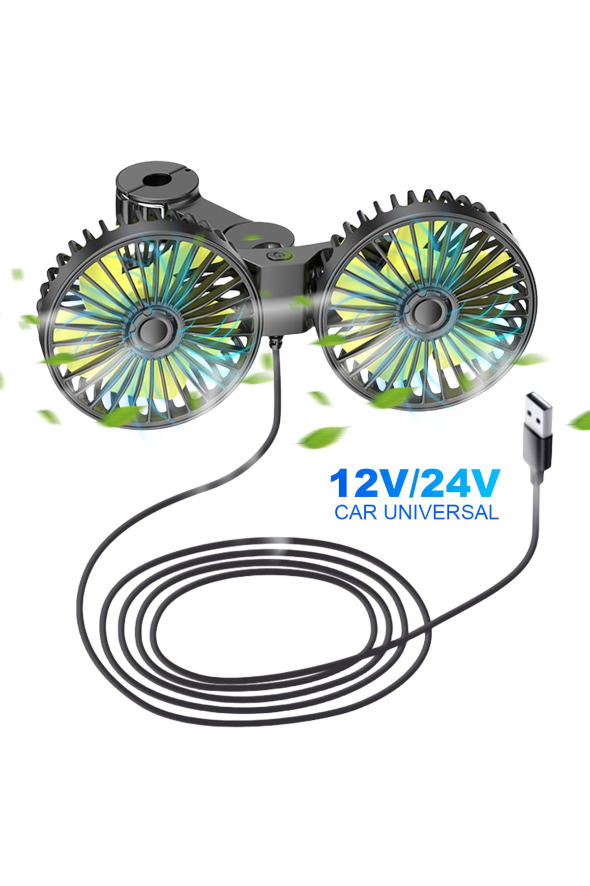 Choice-12V/24V Car Seat Back Cooling Fan 360 Degree Rotation USB Auto Headrest Ventilation Fan 3 Speed A... 2