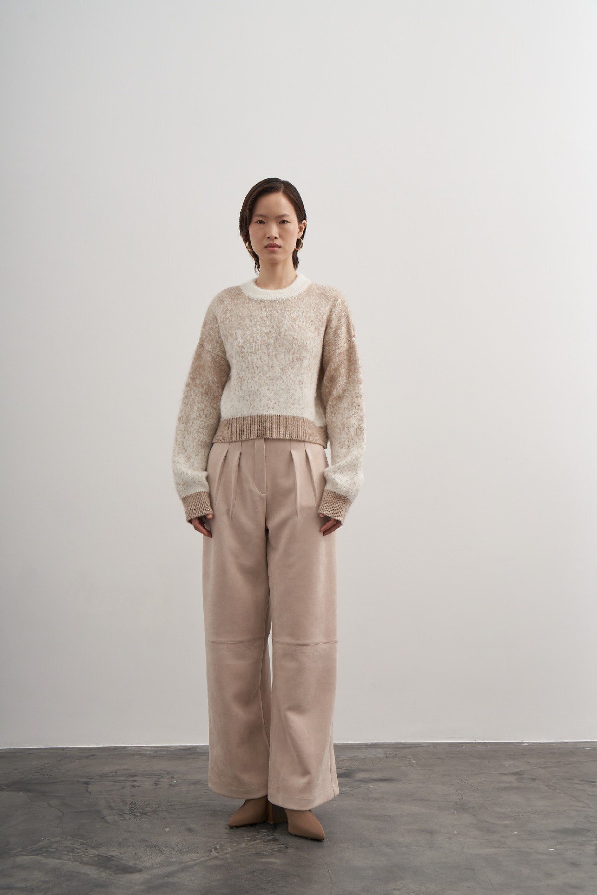 PARKhande-Pique Knit Crew Neck Sweater 1