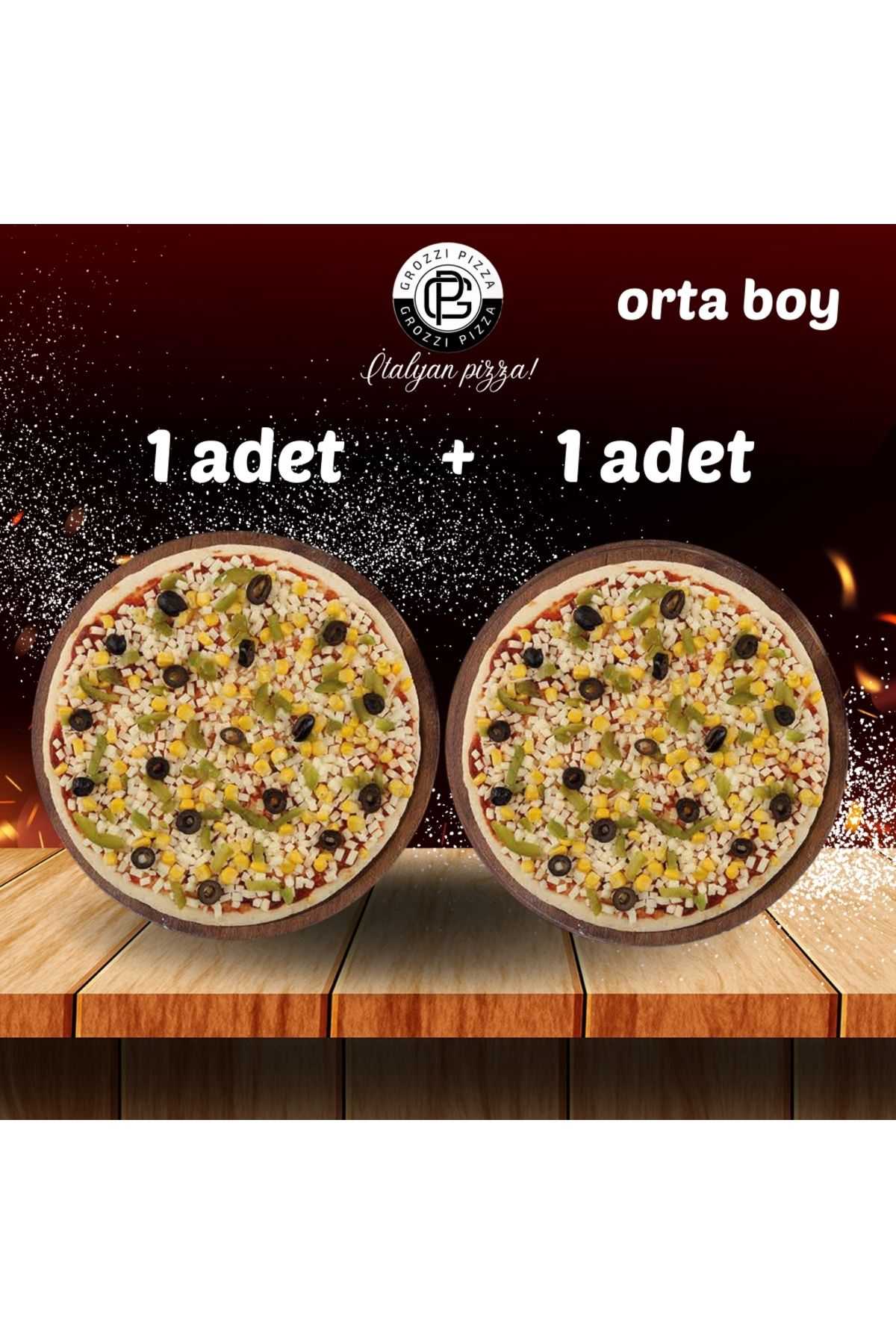 GROZZI VEJETERYAN PİZZA 2 ADET 760 GRAM