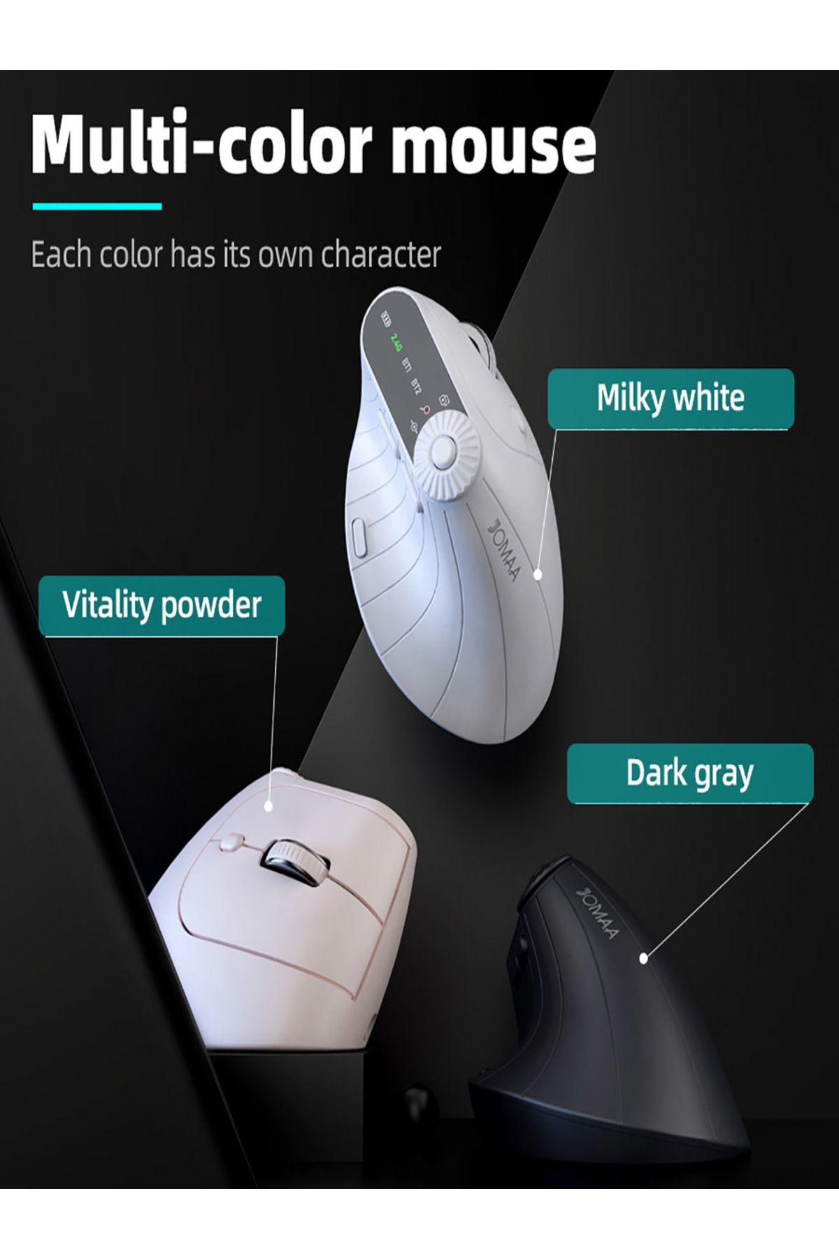 Choice-Multi-Device Vertical Ergonomic Mouse With Function Adjustment Kno Rechargeable 2.4G Bluetooth Wi... 8