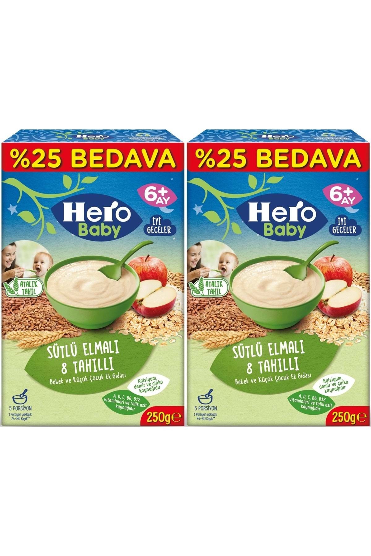 Hero Baby Kaşık Maması 250GR Sütlü Elmalı 8 Tahıllı (Avantaj Pk) (2 Li Set)