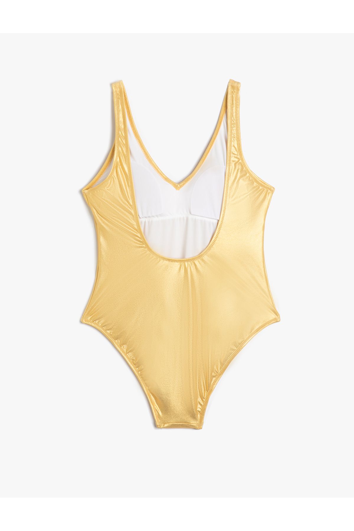 Koton-Metallic Swimsuit V-Neck Thick Straps 7